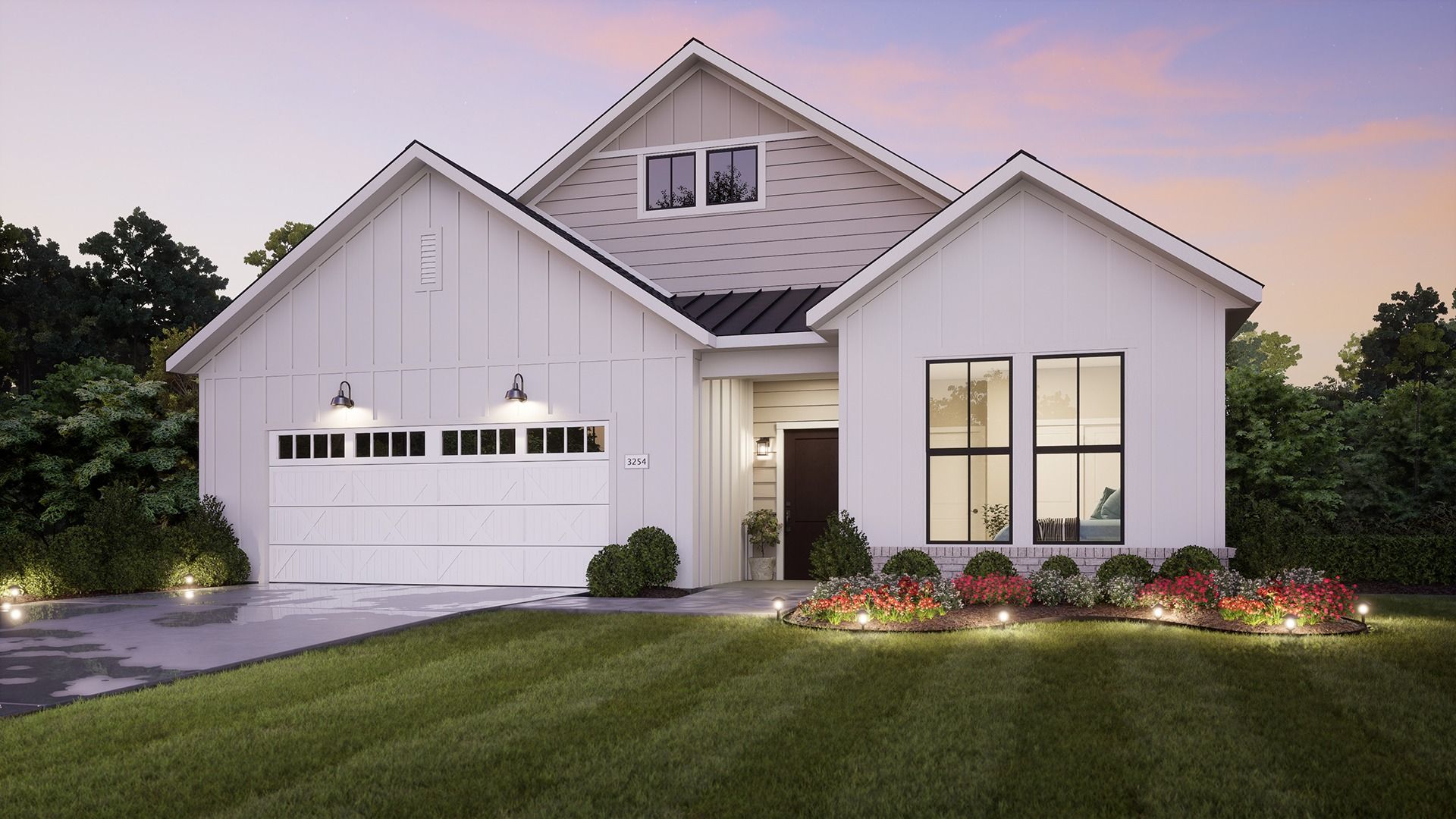 Portico Farmhouse Elevation B Ranch