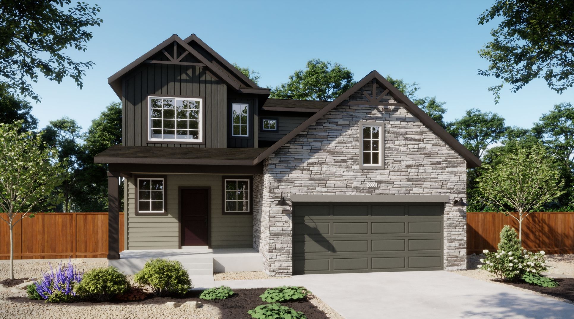 Cottages at Mead Crossing - Plan 3501 - Elevation C - Exterior Rendering - Risewell Homes