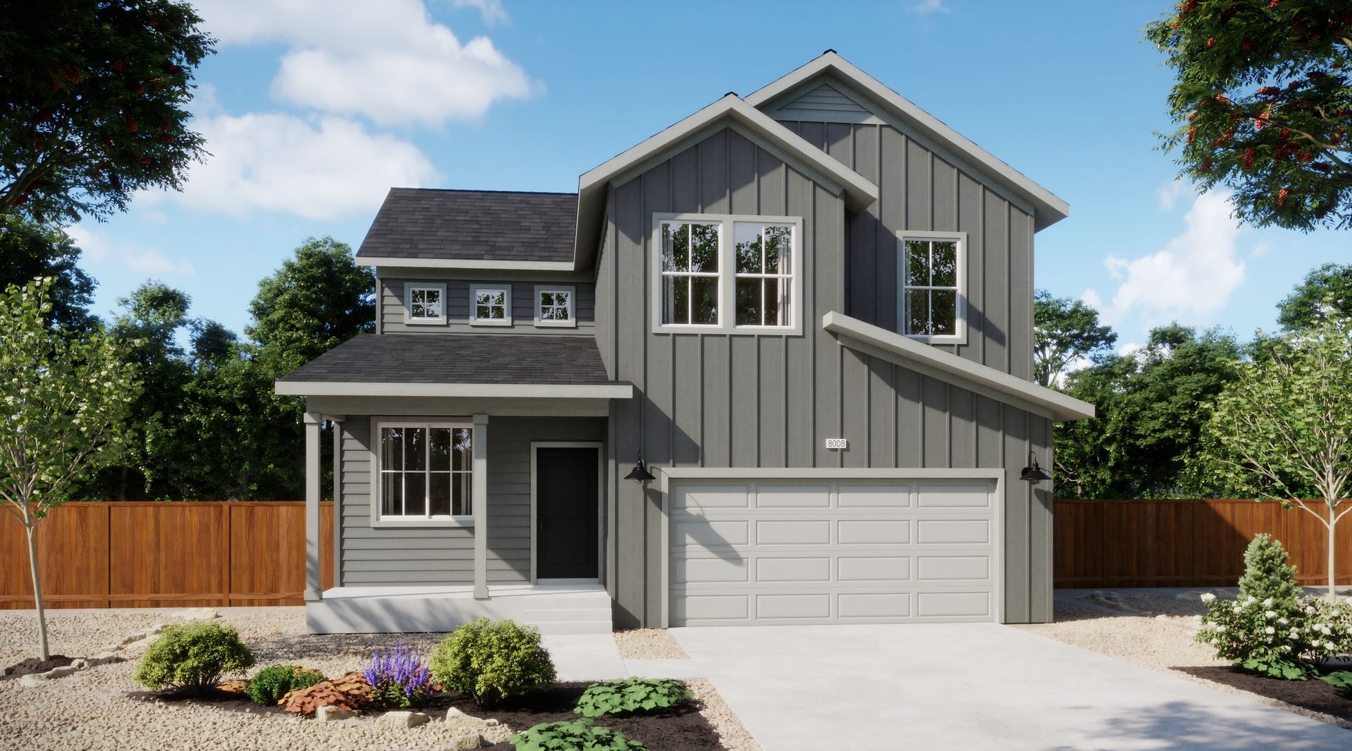 Cottages at Mead Crossing - Plan 3504 - Elevation A - Exterior Rendering - Risewell Homes