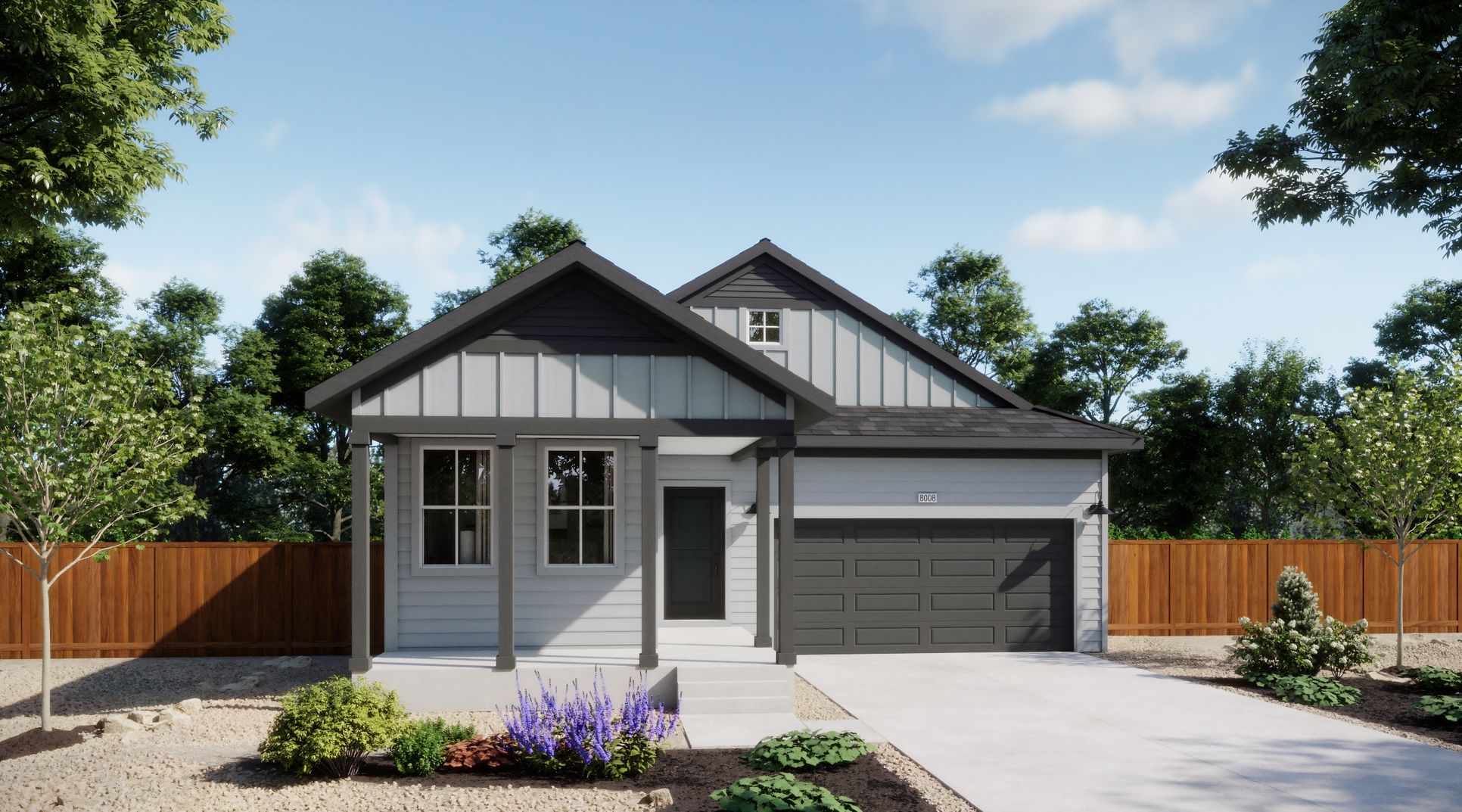 Cottages at Mead Crossing - Plan 3502 - Elevation A - Exterior Rendering - Risewell Homes