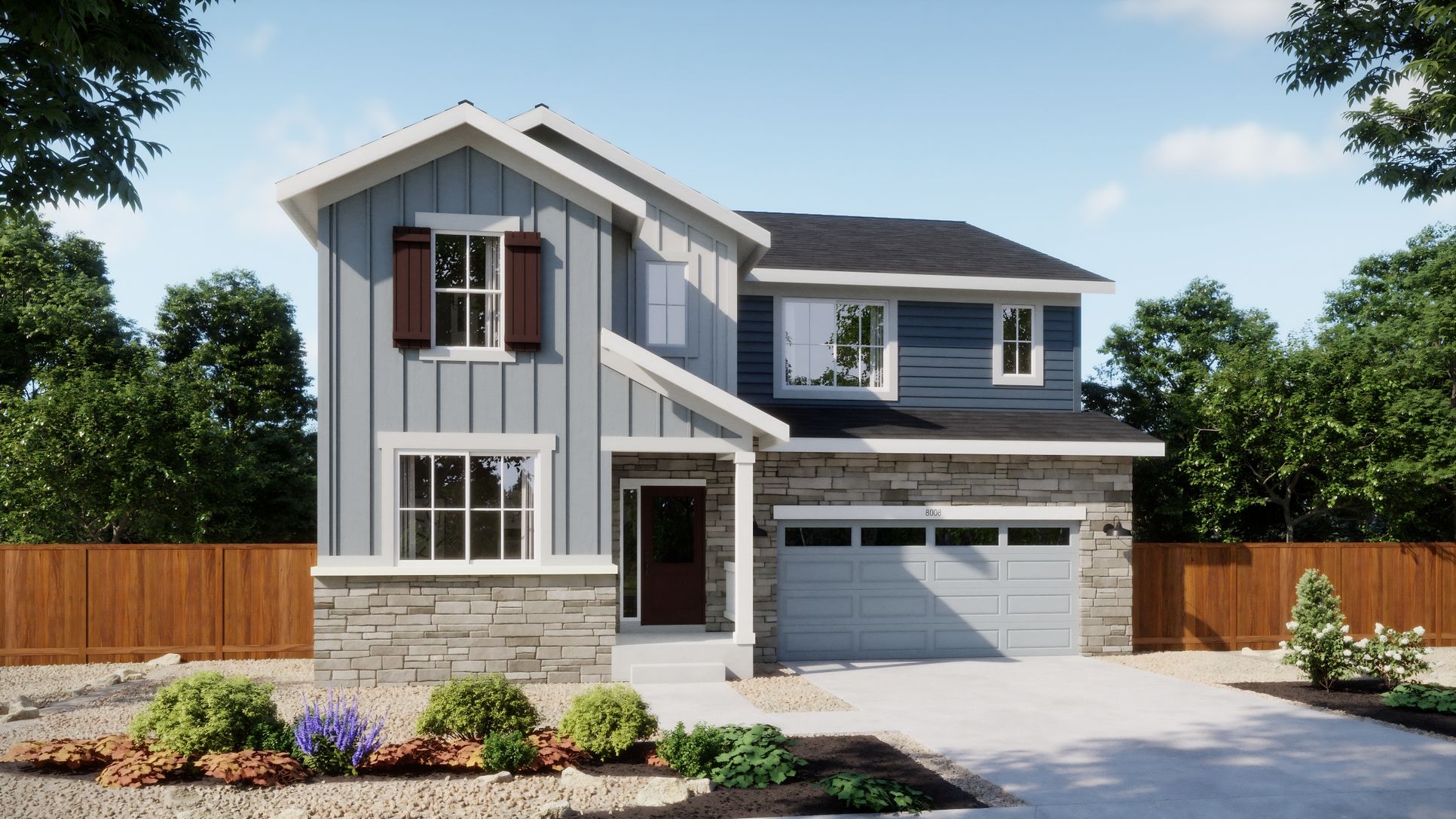 Legacy Collection at Mead Crossing - Plan 4009 - Elevation A - Exterior Rendering - Risewell Homes