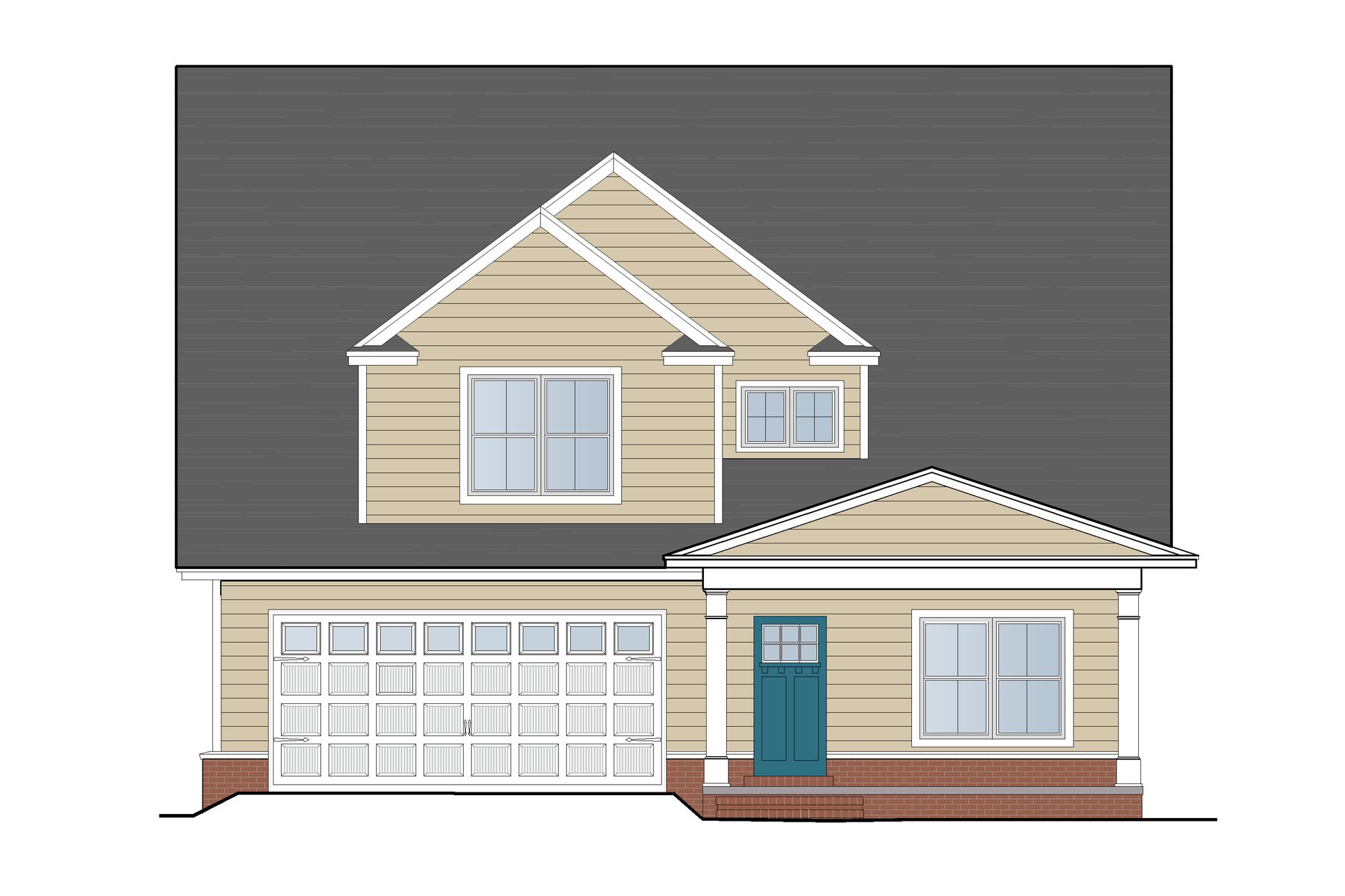 Montebello home plan elevation A by Ernest Homes in Coastal Georgia:Montebello Elevation A Ernest Homes