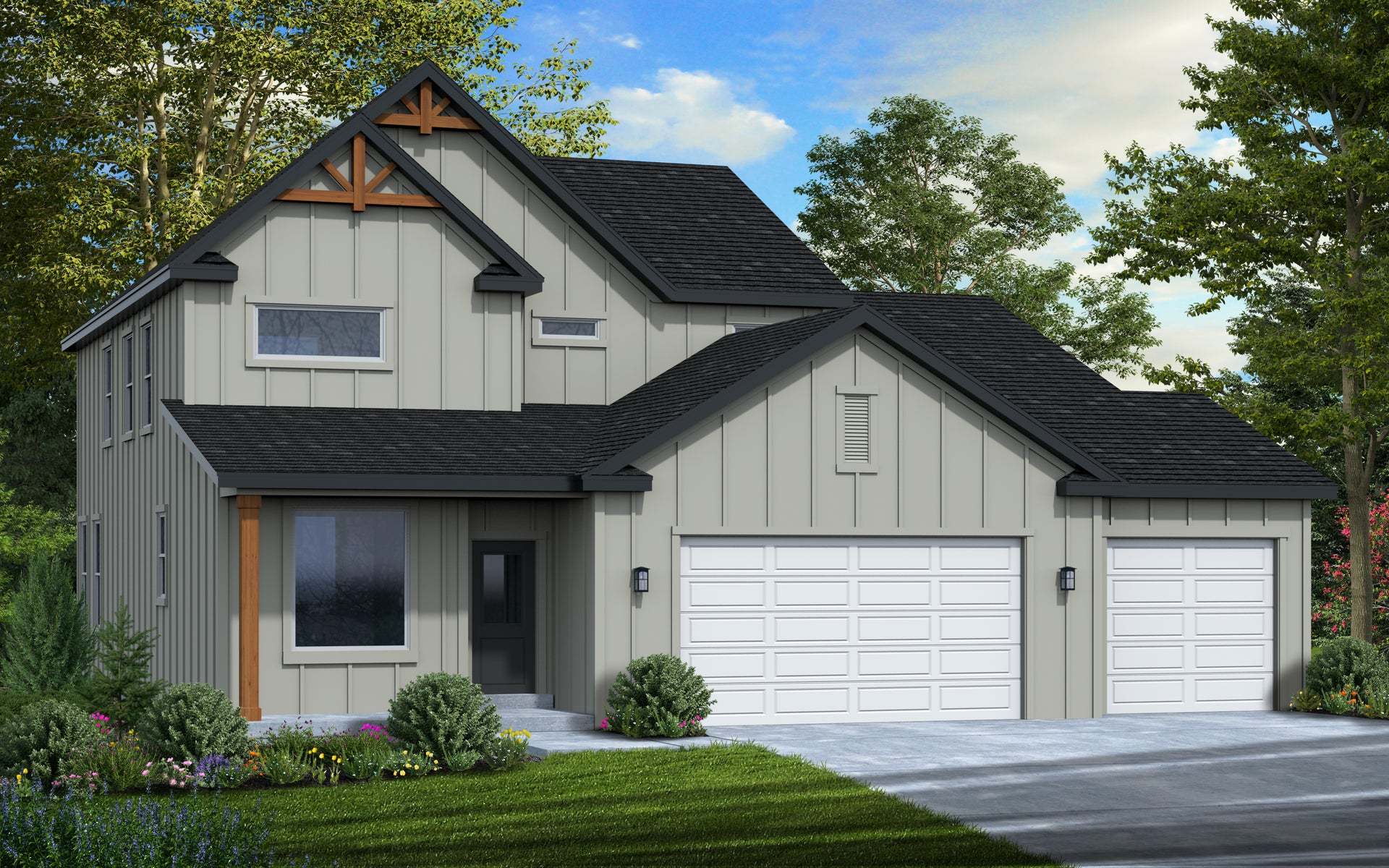 Exterior:Farmhouse 3 Car