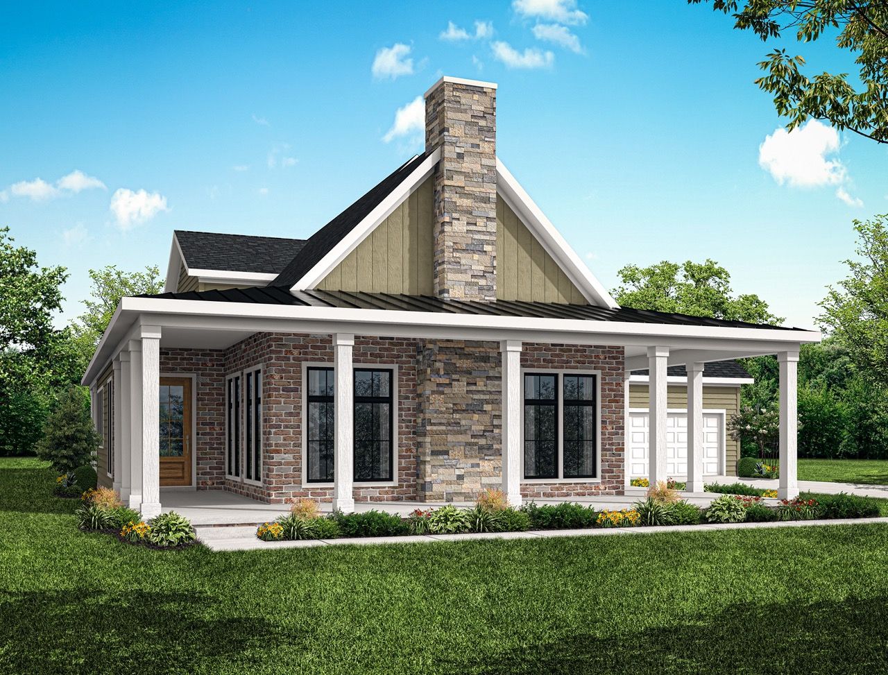 Front elevation of the Bailor model from Garman Builders:Front elevation of the Bailor model from Garman Builders
