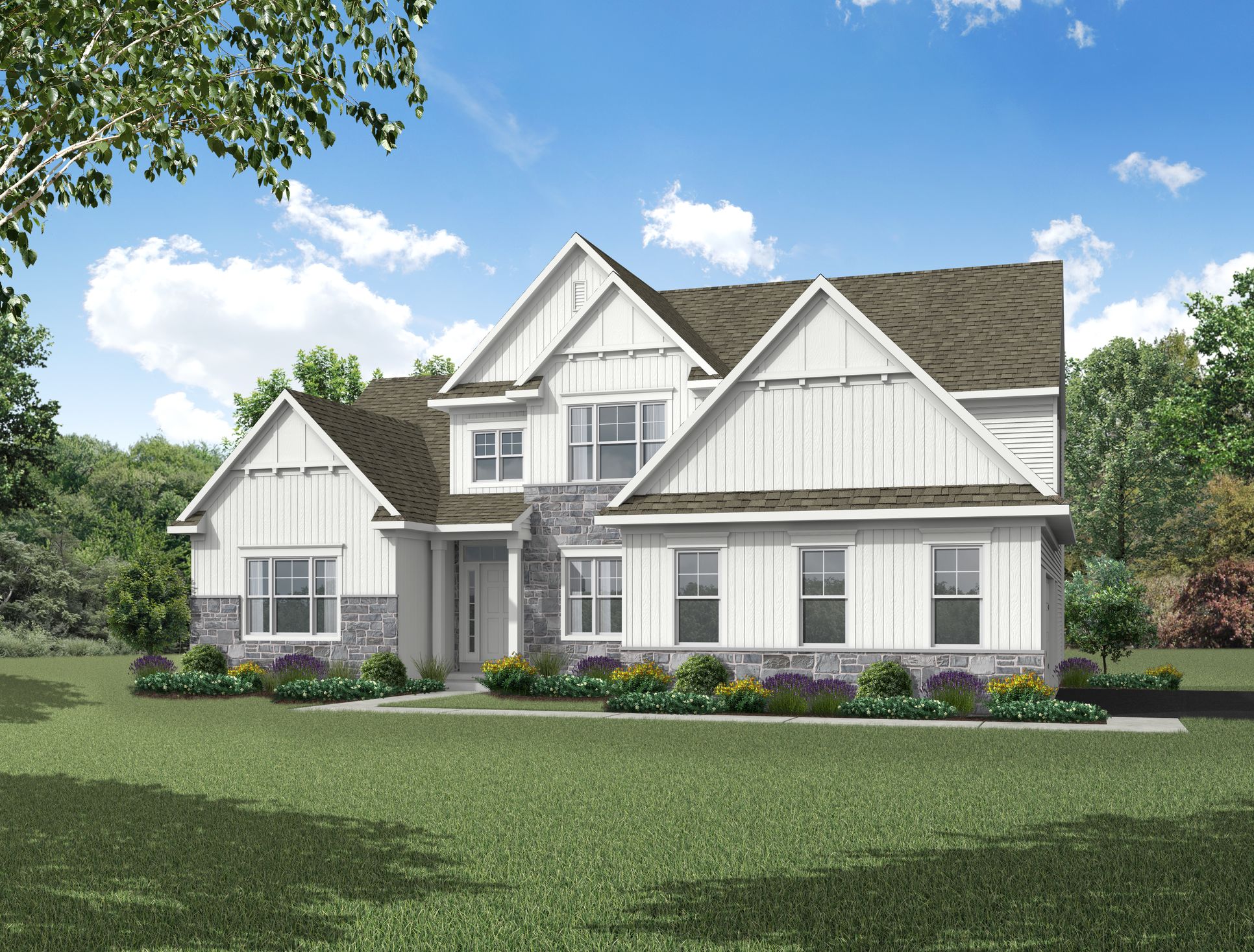 Front elevation of the Davenport Model from Garman Builders:Front elevation of the Davenport Model from Garman Builders
