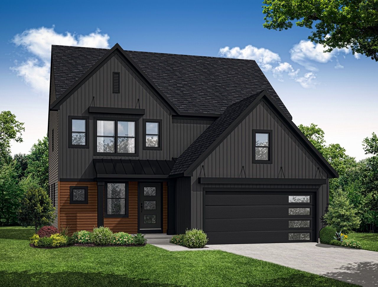 Front elevation of the Cooper Model from Garman Builders:Front elevation of the Cooper Model from Garman Builders