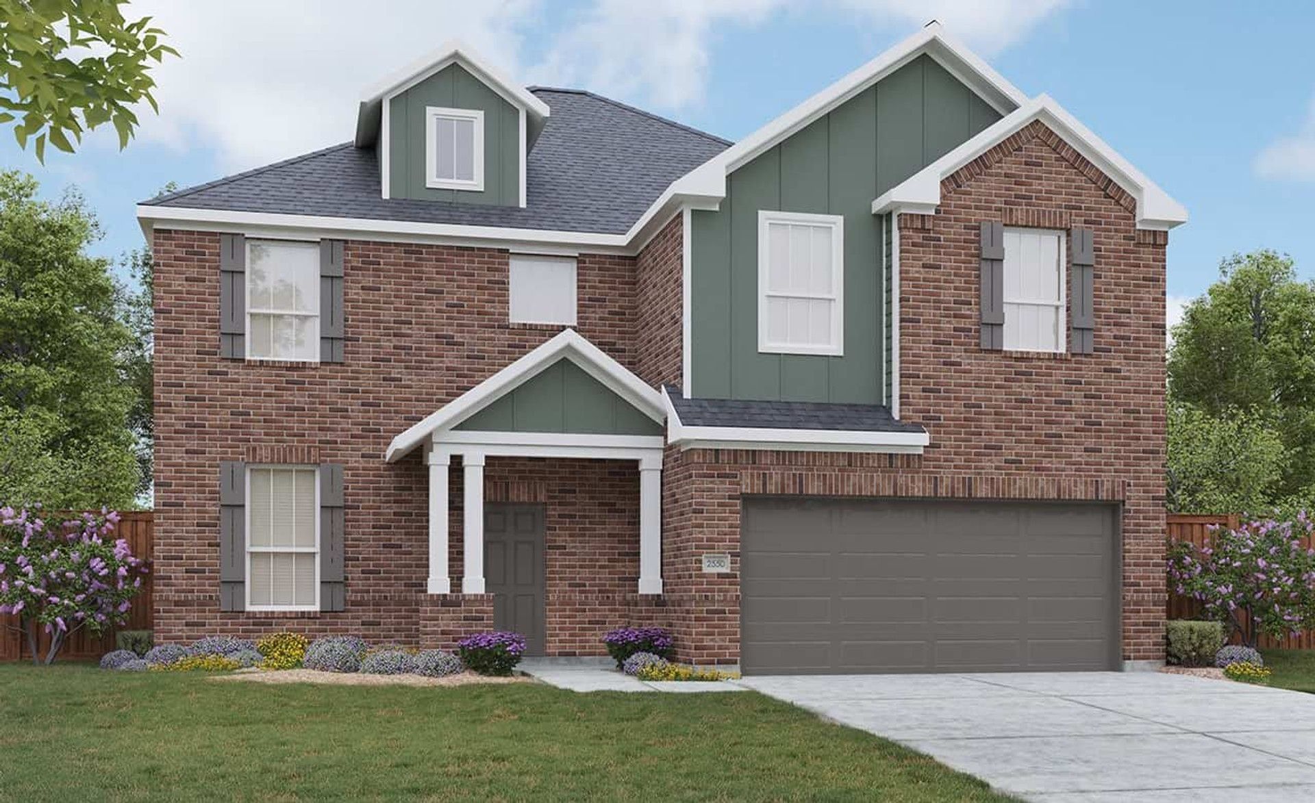 Modern Residential Home Design with Brick Architecture:Elevation O