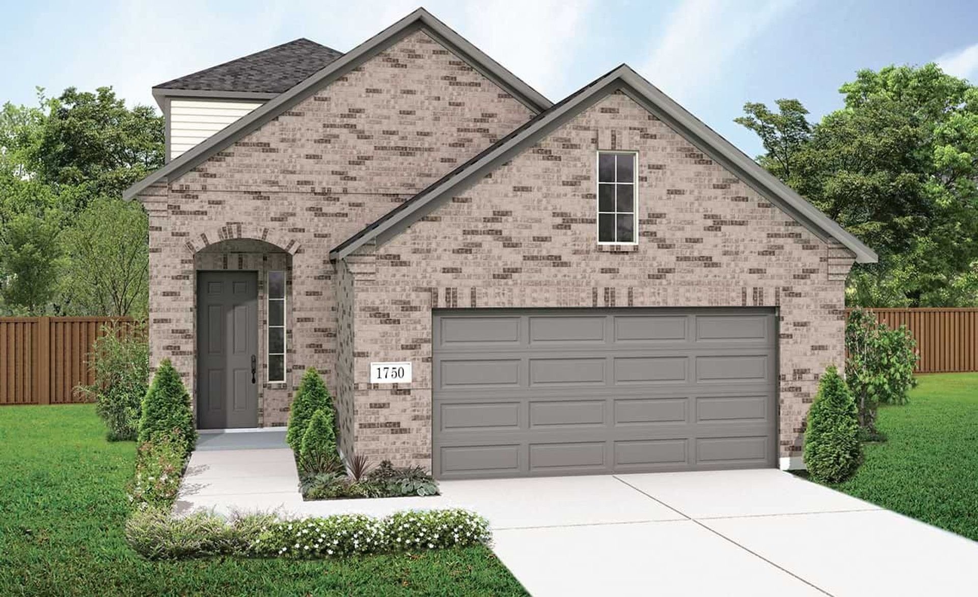 Modern single-family home design and architecture in 3D render:Elevation G