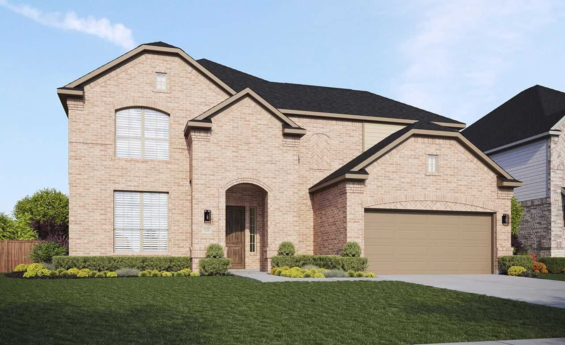 Residential Architecture: Single-Family Home Design 3D Render:Elevation C