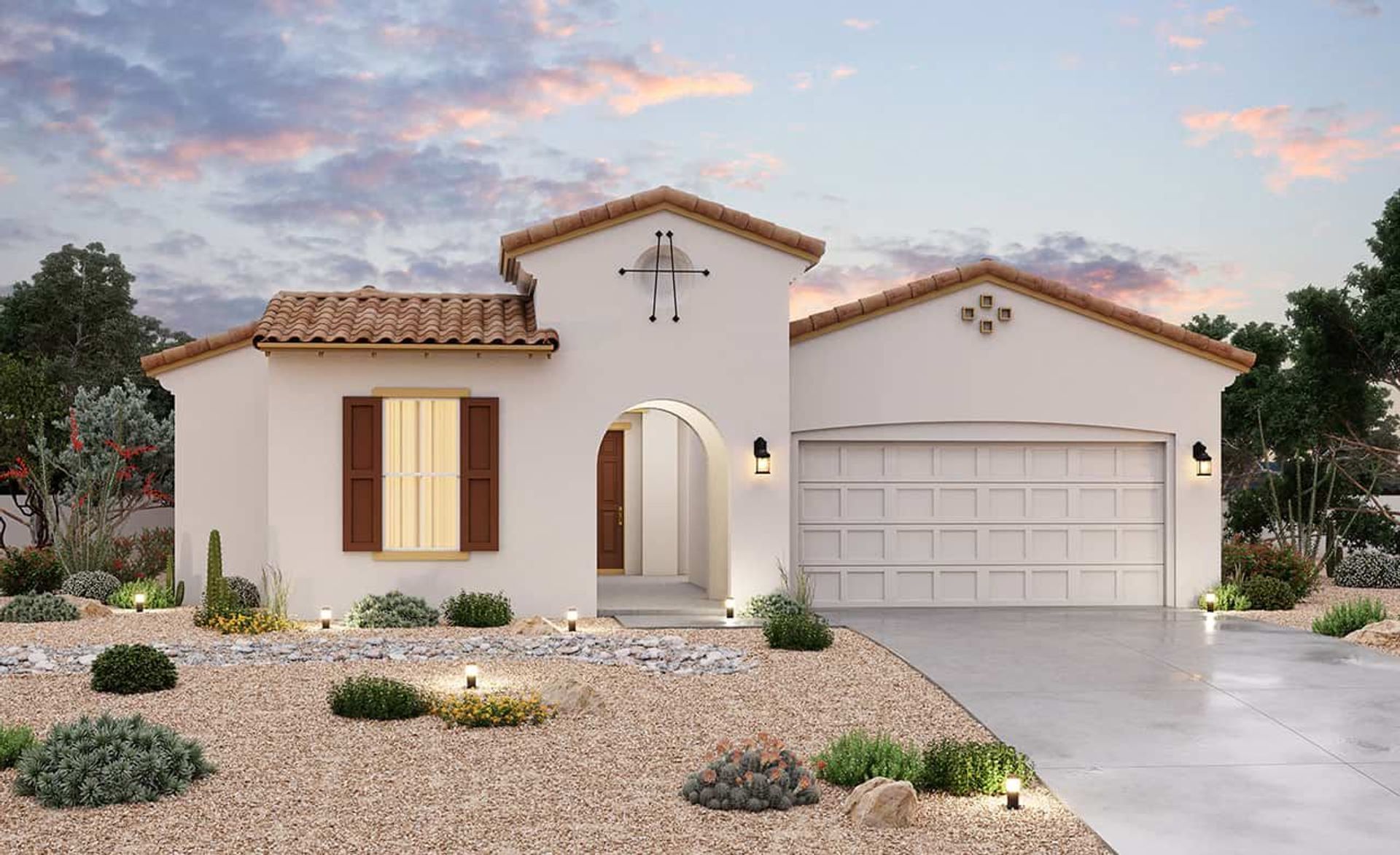 Modern Residential Architecture: Single-Family Home Design Render:Spanish Colonial Elevation