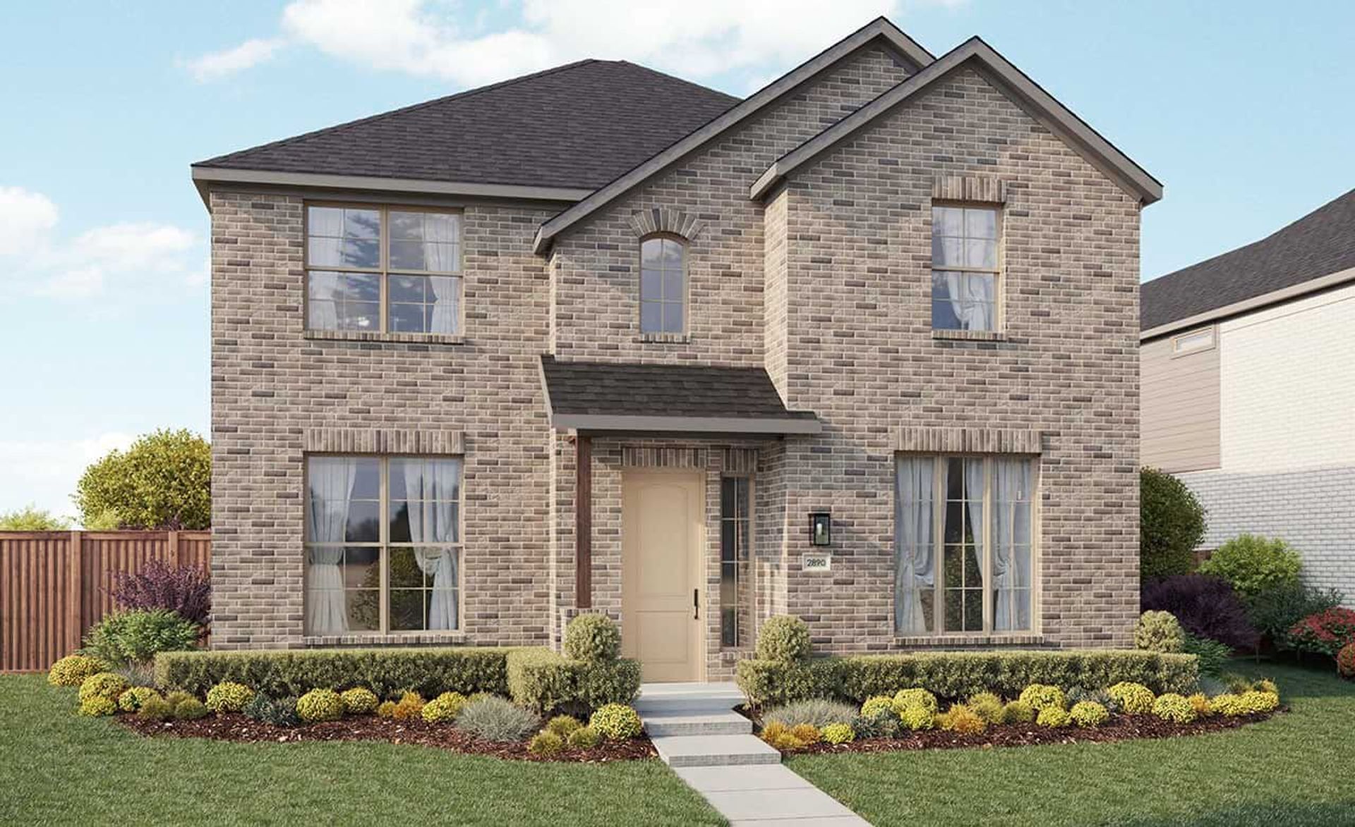 Modern Single-Family Home Design and Architecture Render:Elevation A