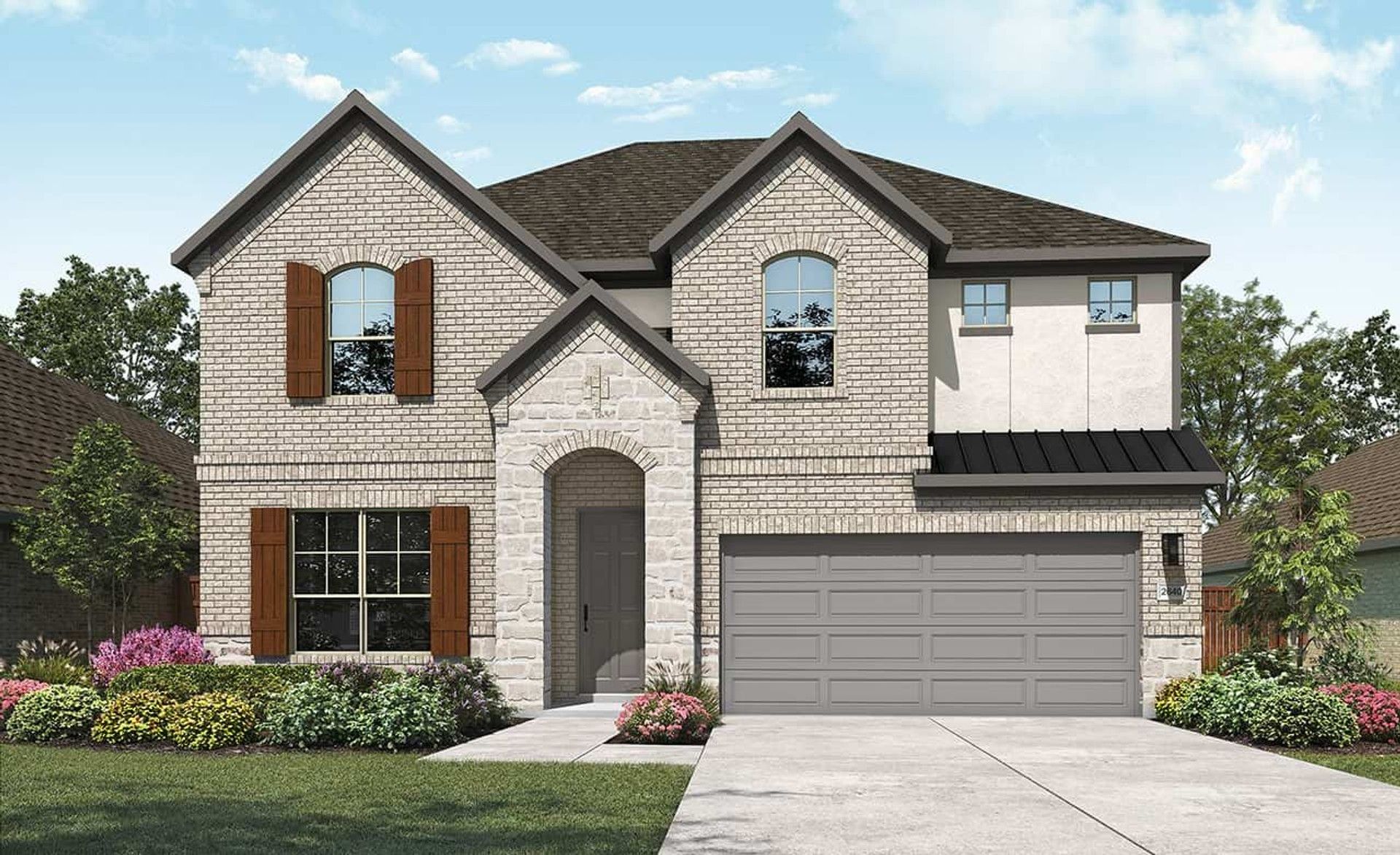 Modern Single-Family Home Design and Architecture Render:Elevation O