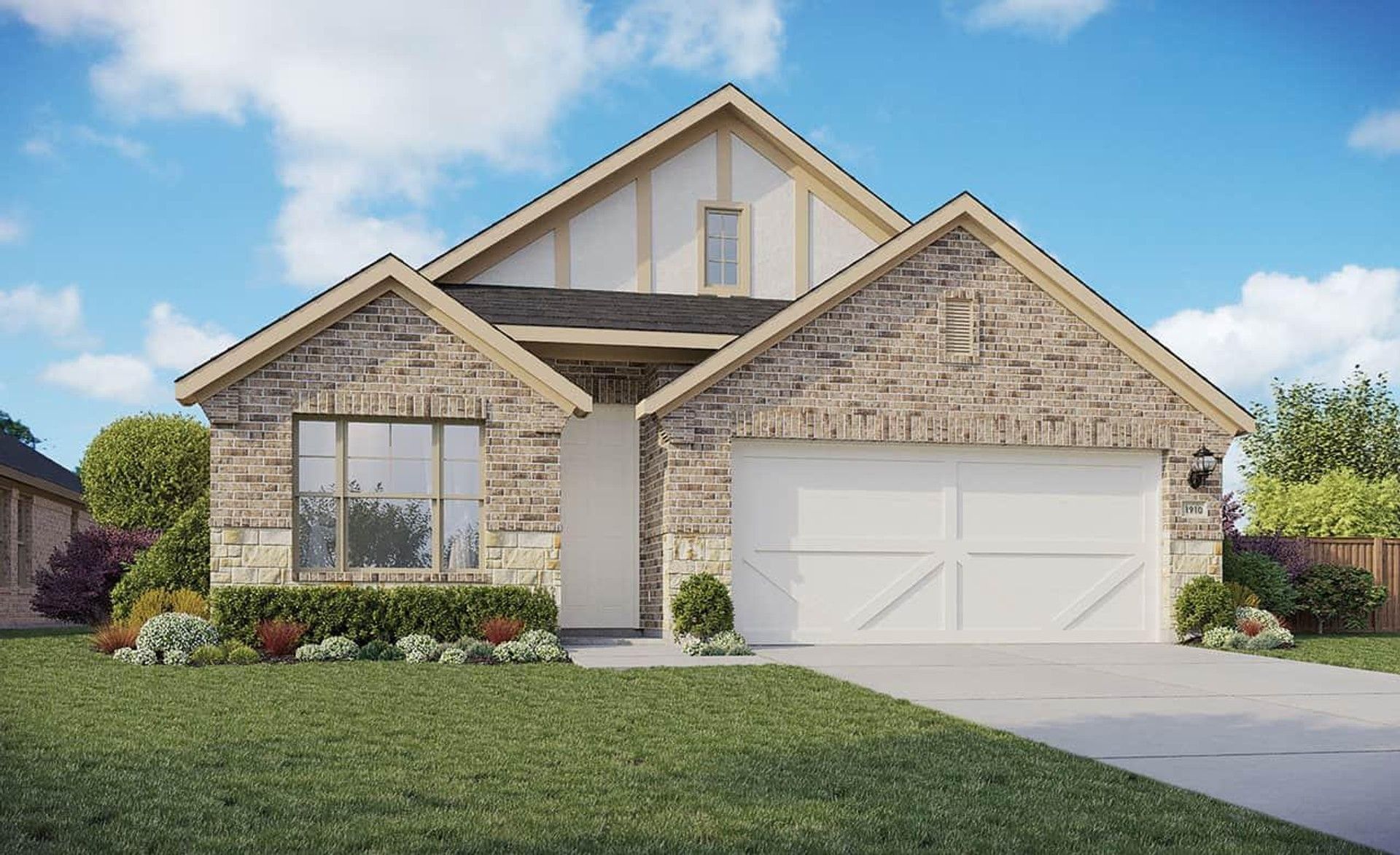 Charming Brick Home with Gable Roof in Meyer Ranch Enclave:Exquisite brick façade and elegant gables define this stunning Meyer Ranch residence, offering refined luxury.