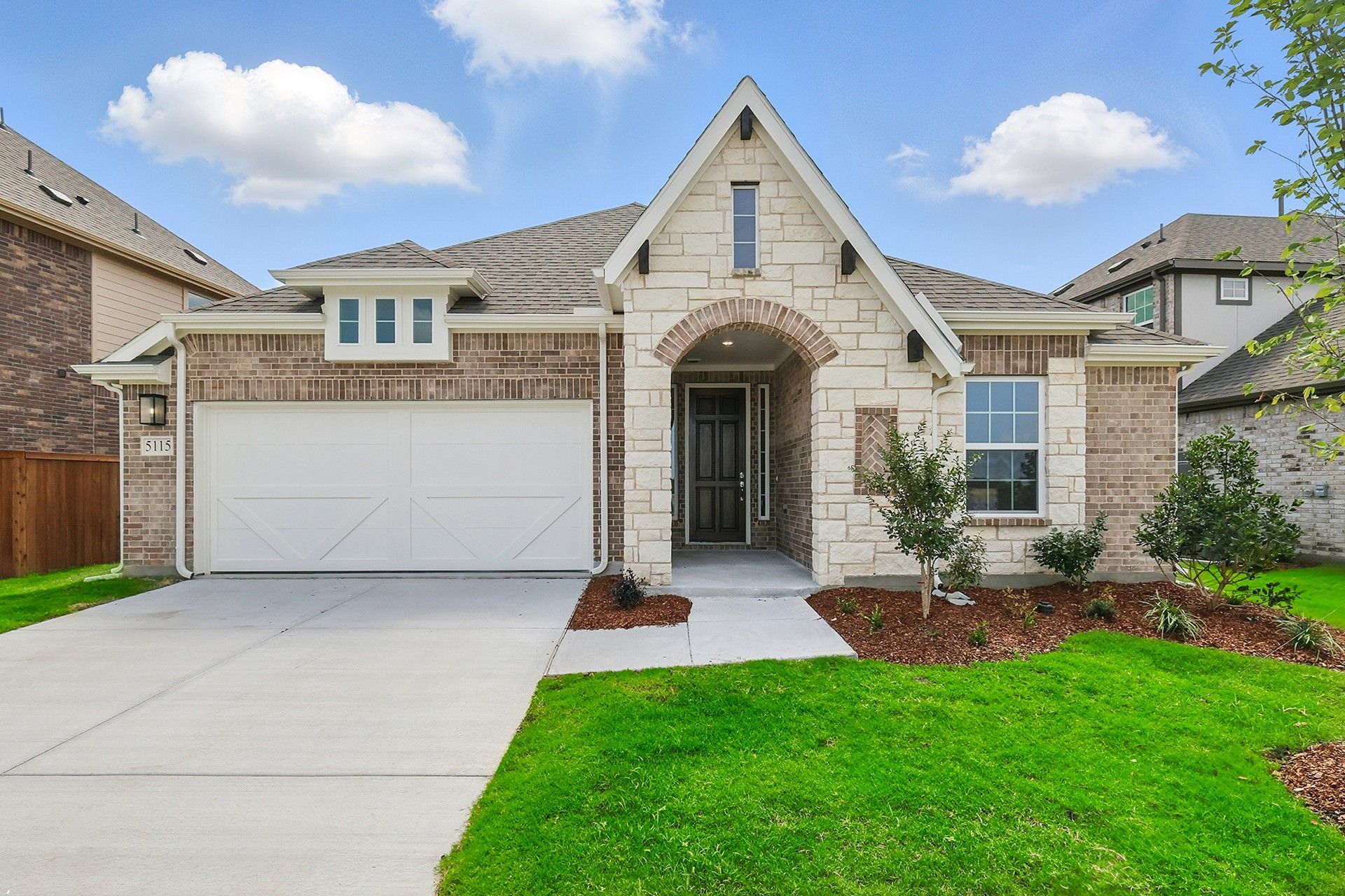 Westridge Single-Story Home with Stone Facade at 5115 Lawton Drive:Elevation M