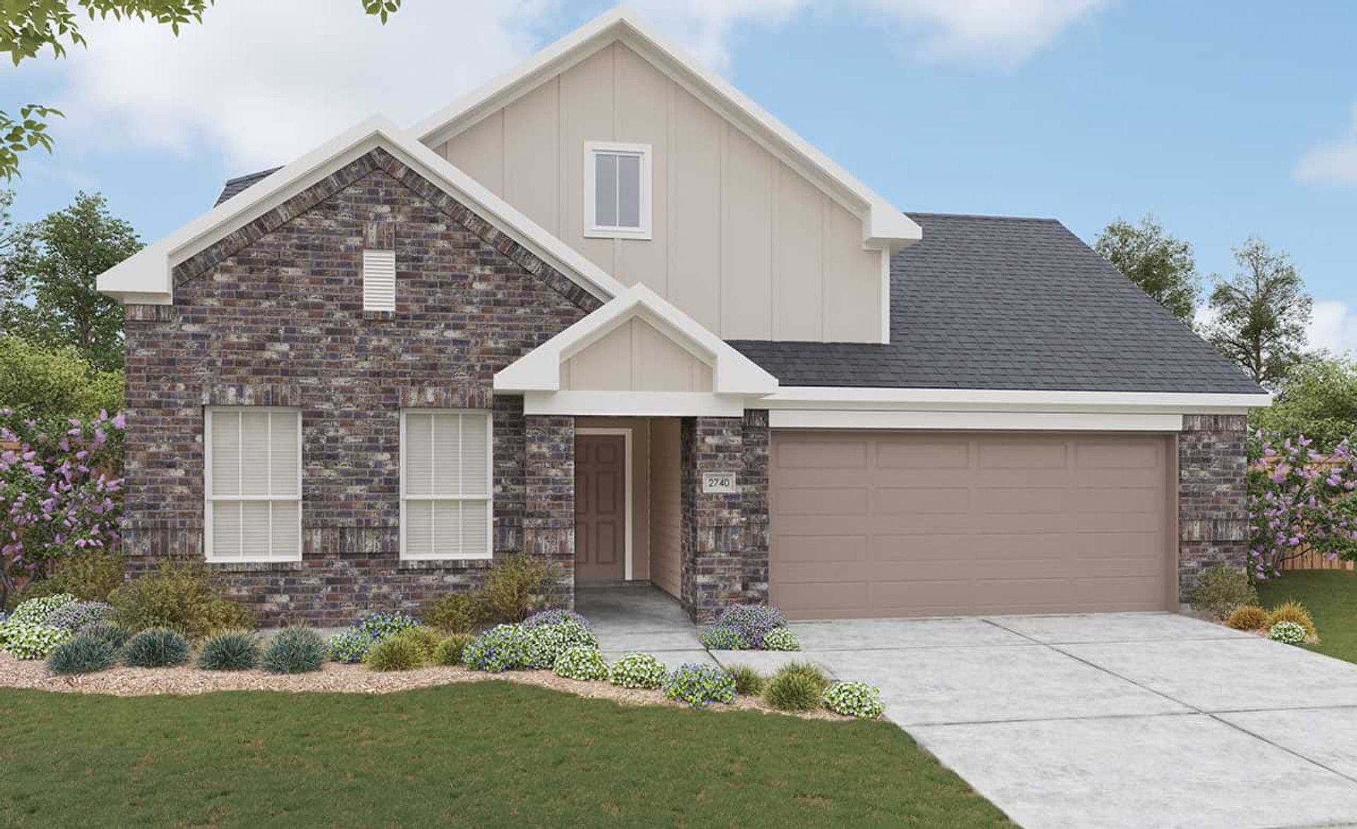 Modern Single-Family Home Design and Architecture Render:Elevation O