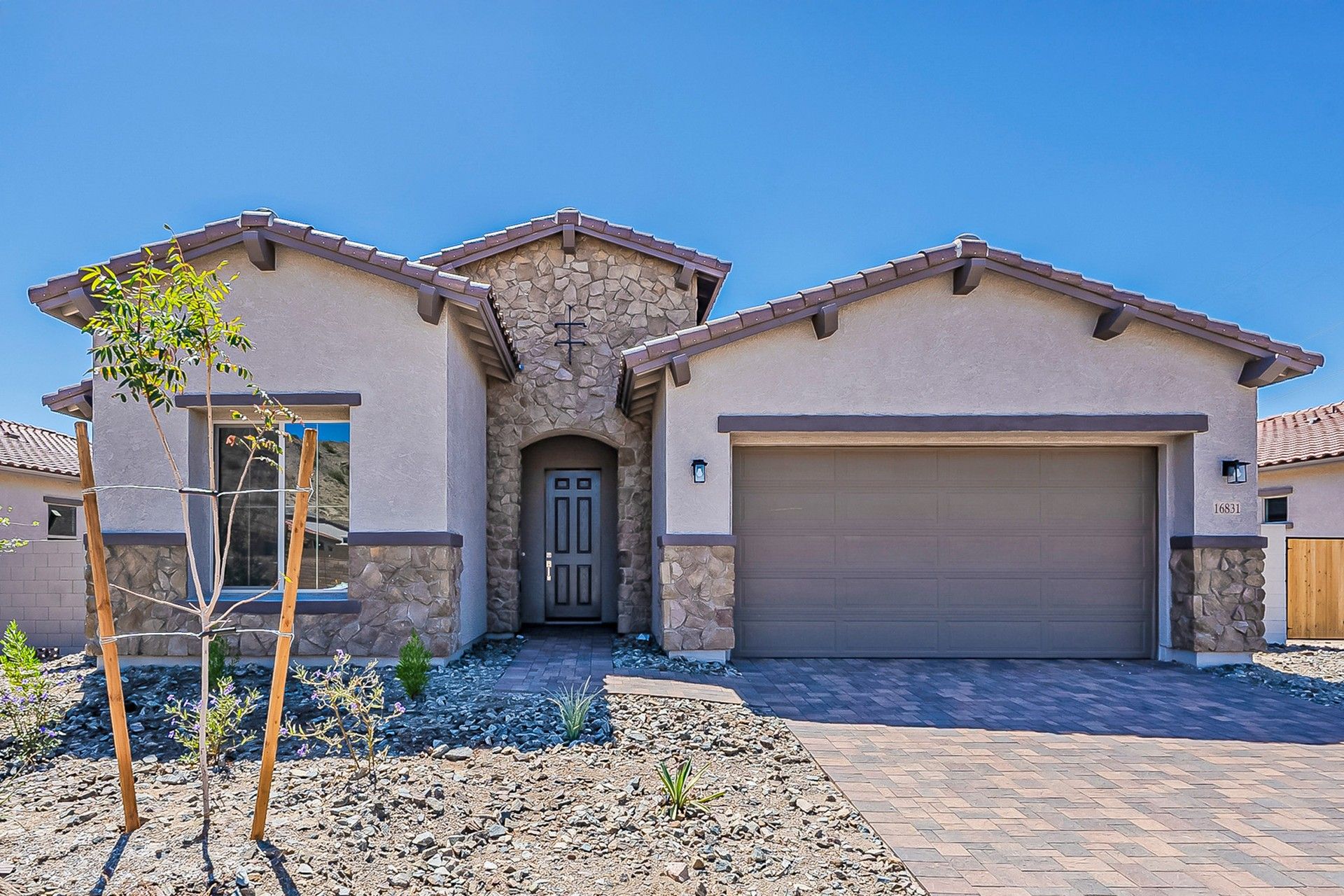Residential Single-Family Home Design Showcasing Modern Architecture:Elevation C – Tuscan