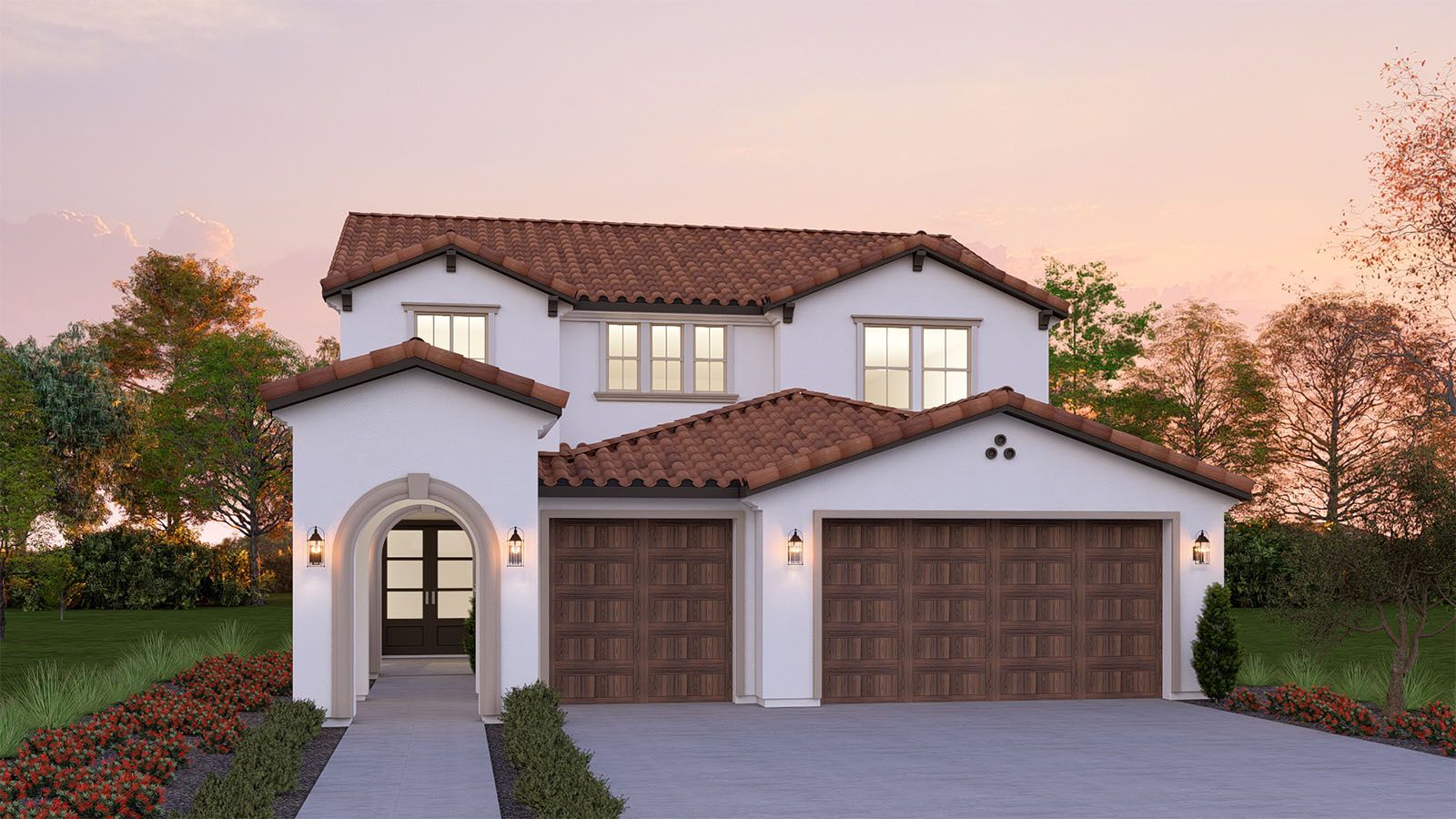 Everly - Mediterranean with Portico Exterior