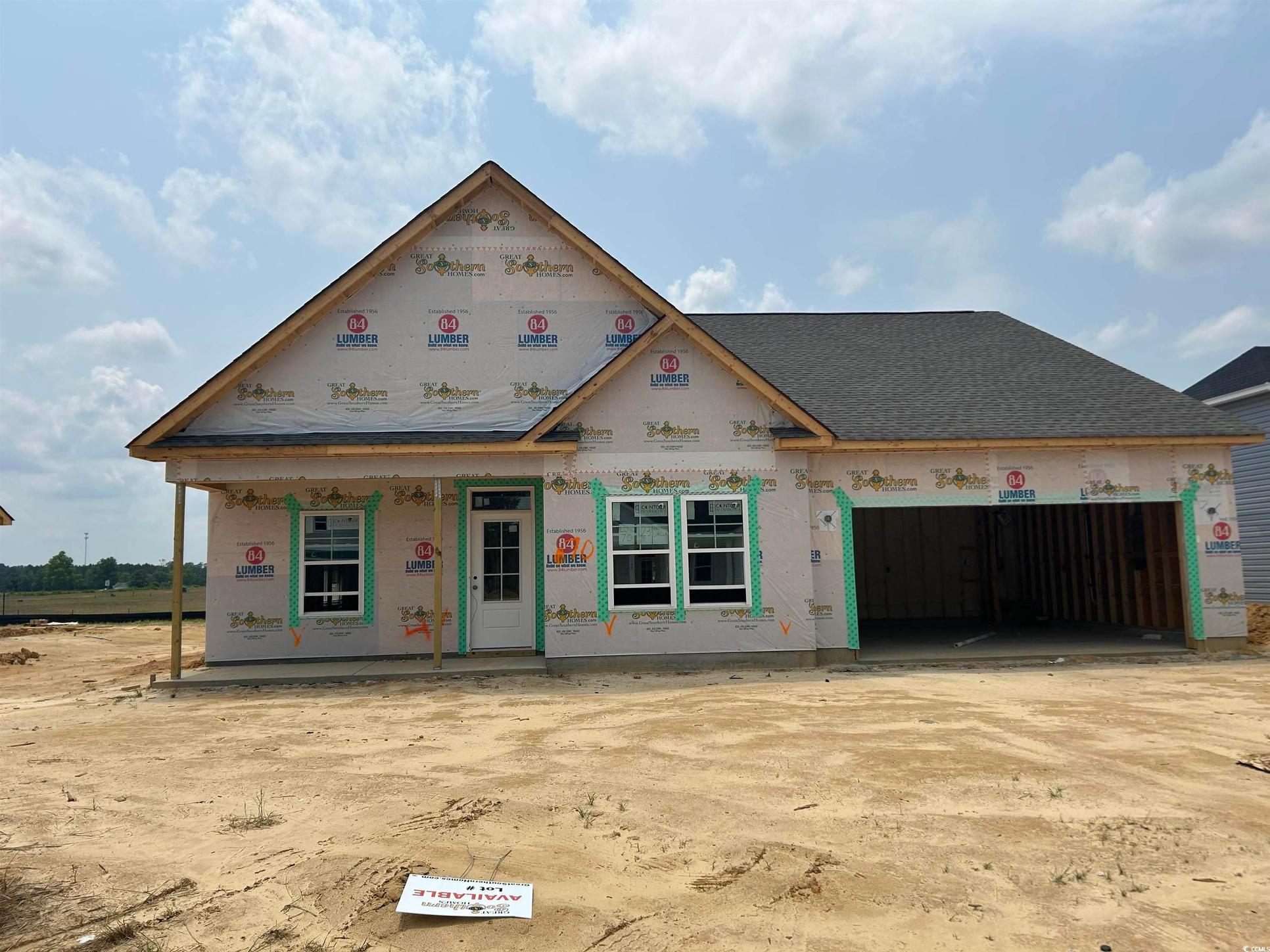 Exterior:Property in mid-construction featuring a garage