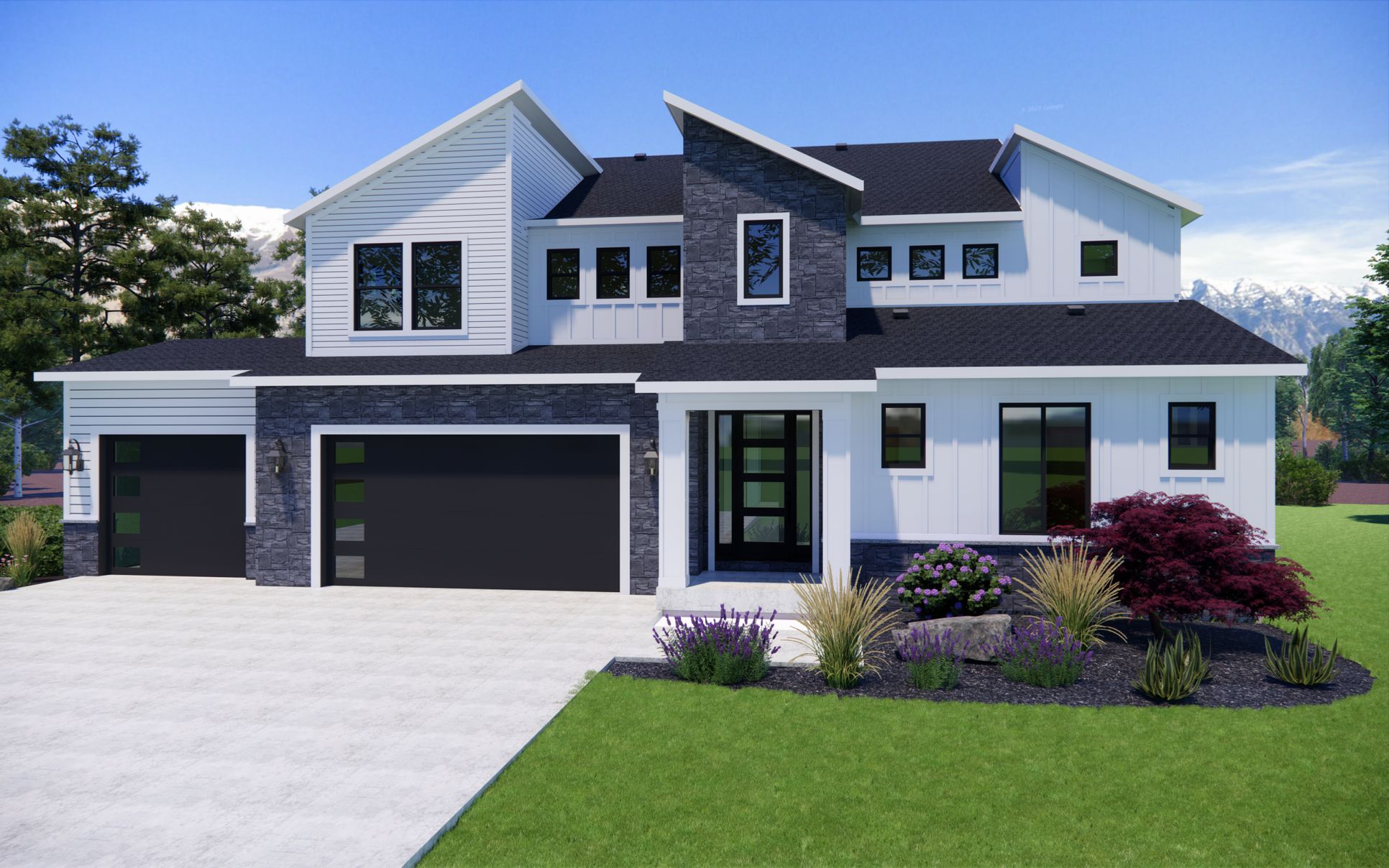 Elwood C Modern 3-Car CS40