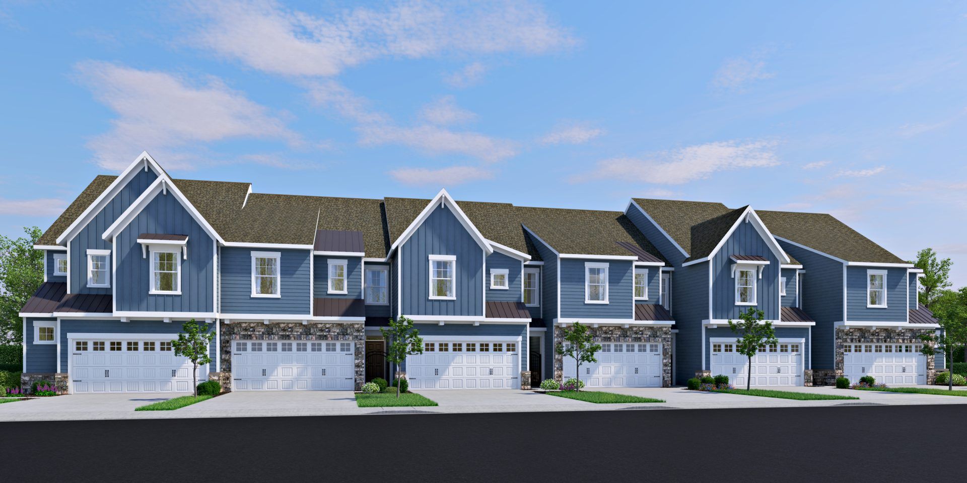 HHHunt Homes Mount Hermon Townhomes Streetscape