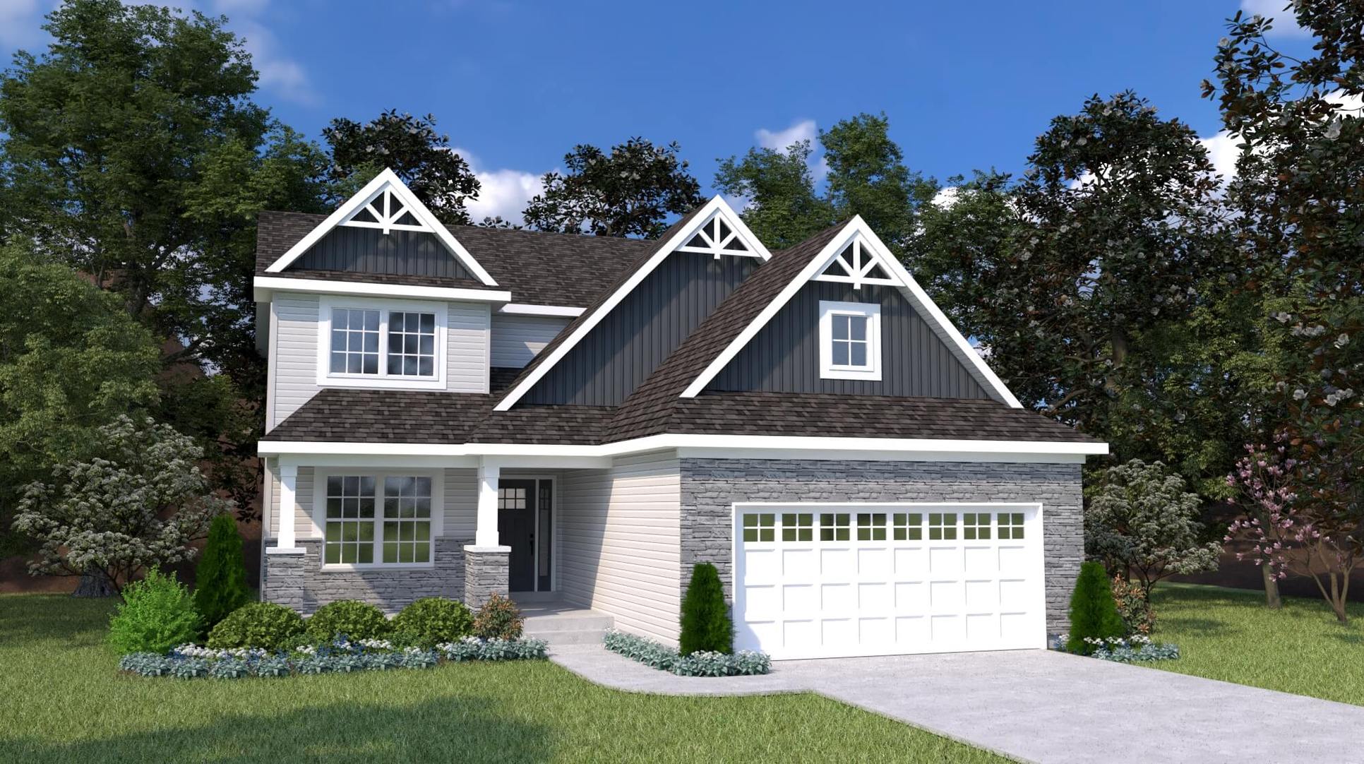 Hickory Elevation D:Options Shown