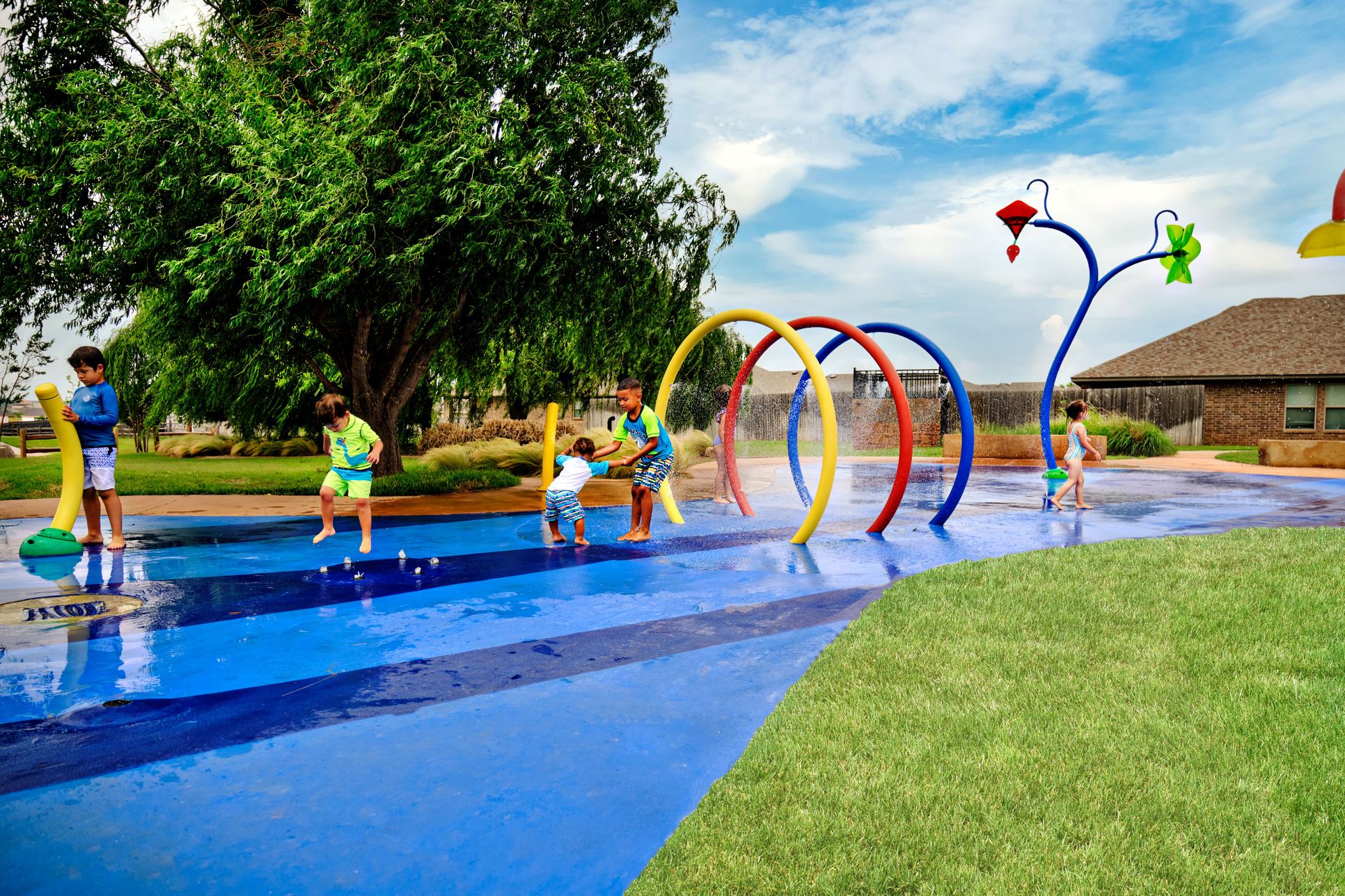 Children playing in Trail Woods - new homes in Norman