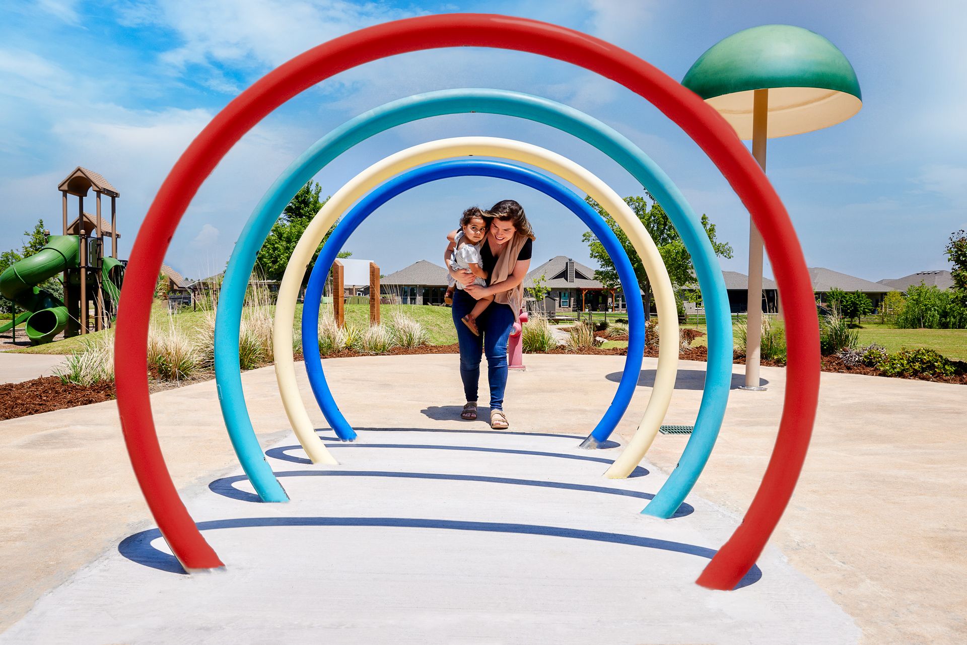 Splash pad areas in new home community in Yukon, OK