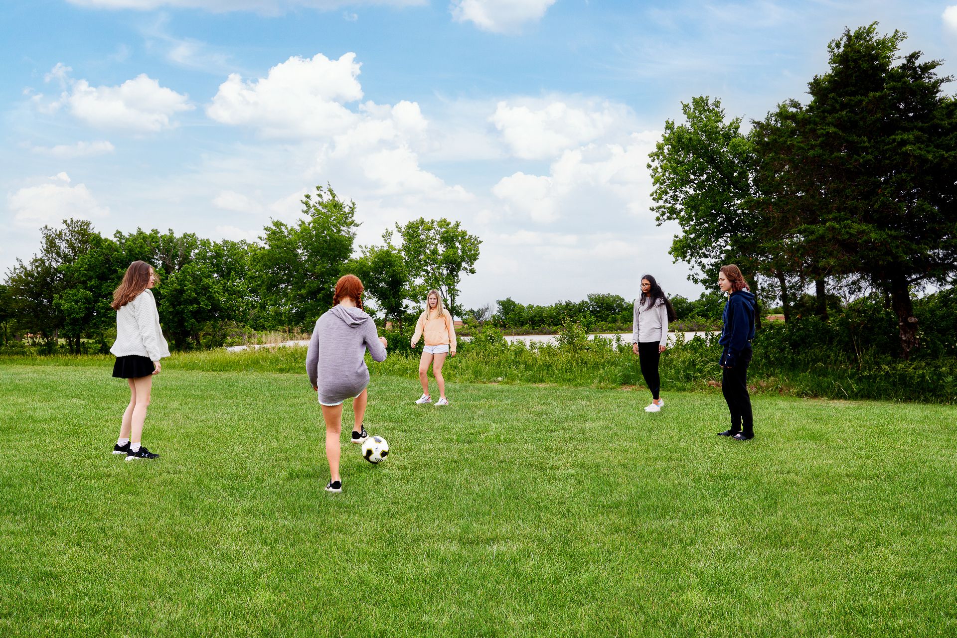 Soccer in green space at new community in Moore, OK