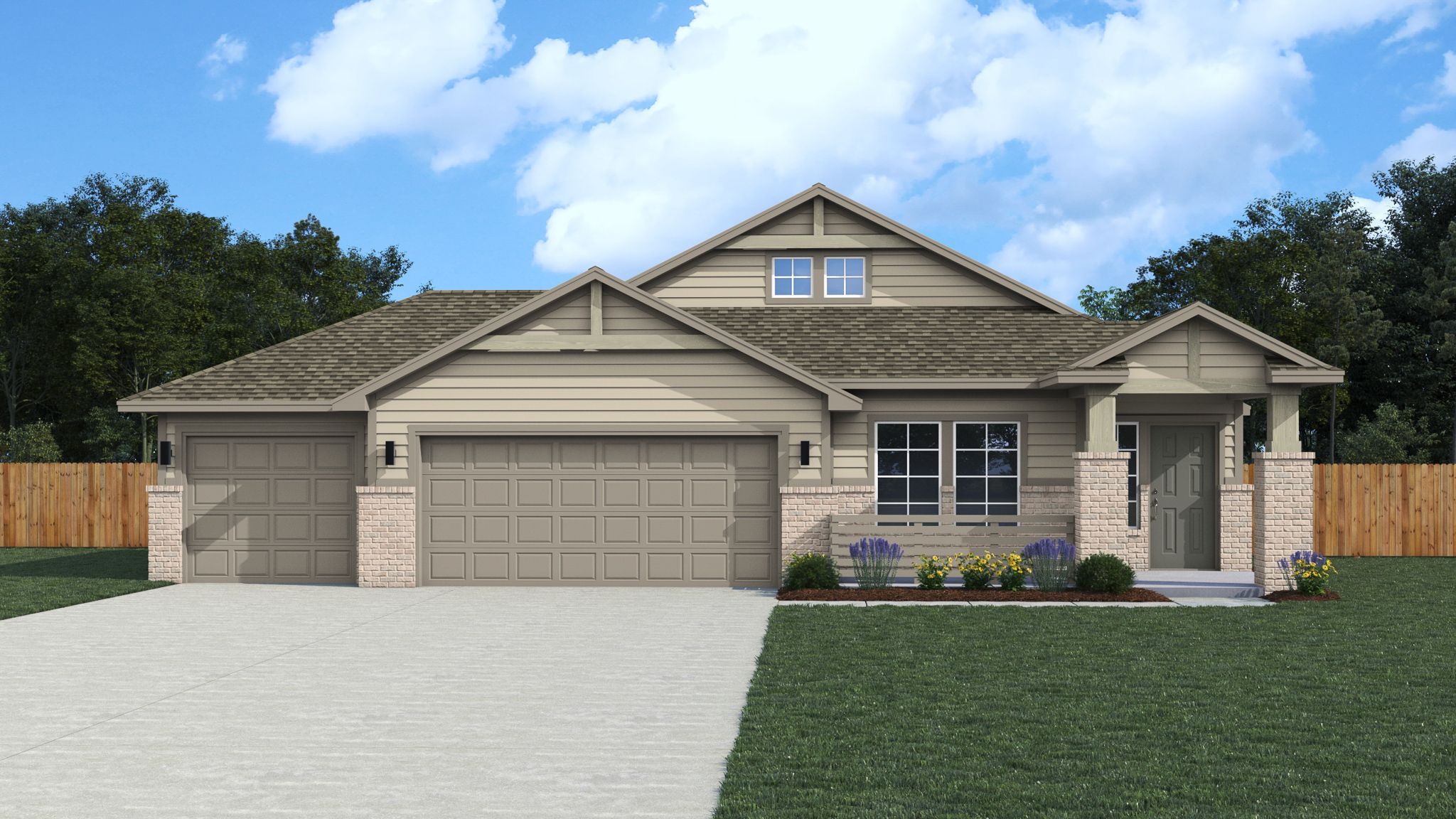 London 3-Car - Canvas Collection: Craftsman (Elevation G):London 3-Car - Canvas Collection: Craftsman (Elevation G)