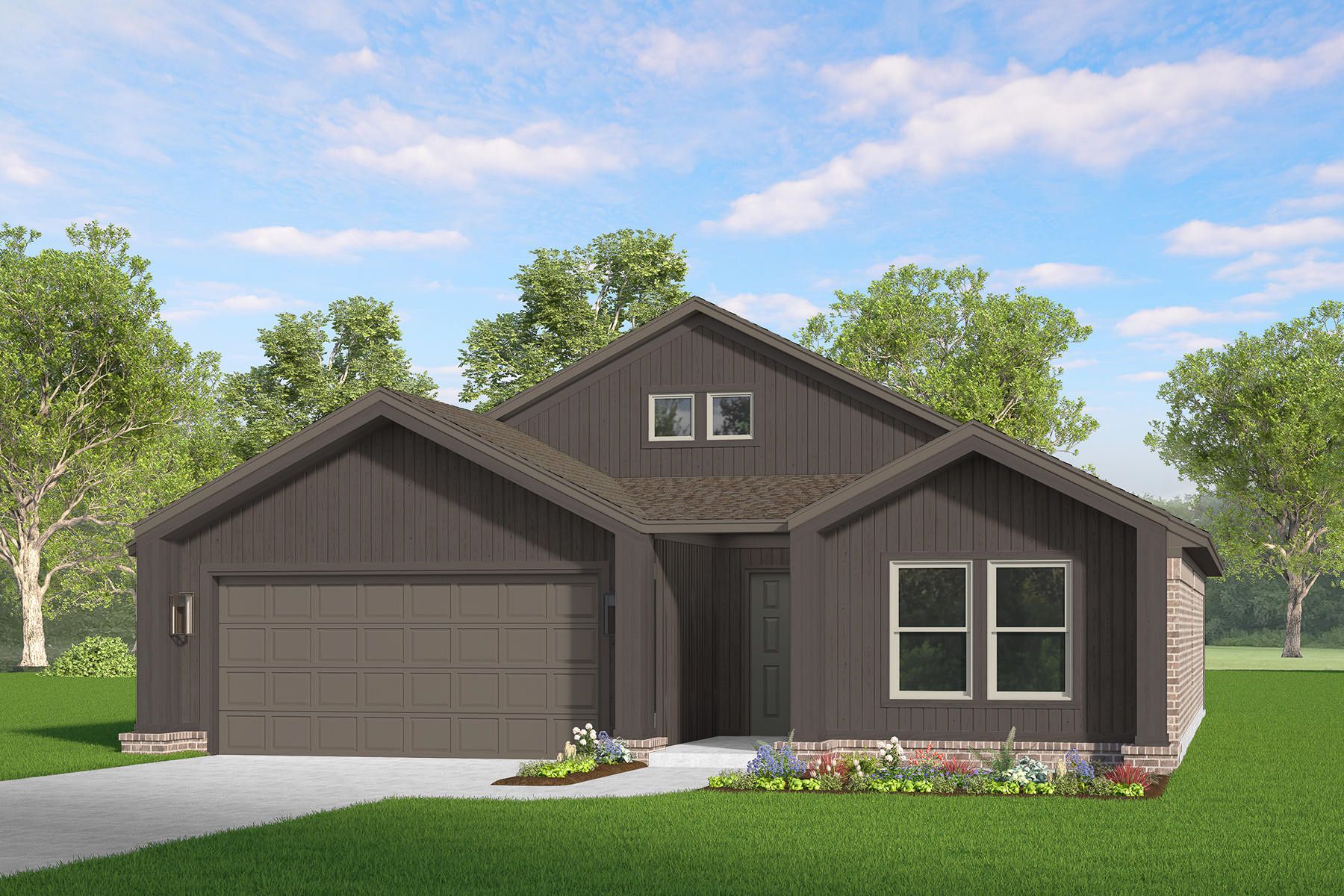 Dawson Modern Elevation F rendering:Modern Elevation F
