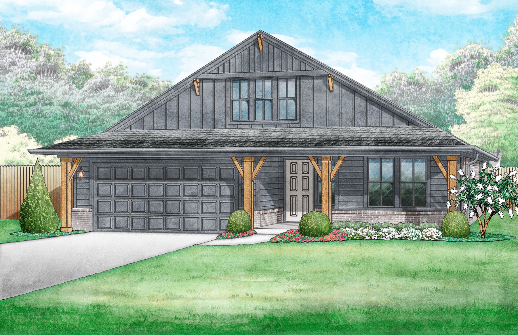 Kensington Farmhouse - Elevation A:Kensington Farmhouse - Elevation A