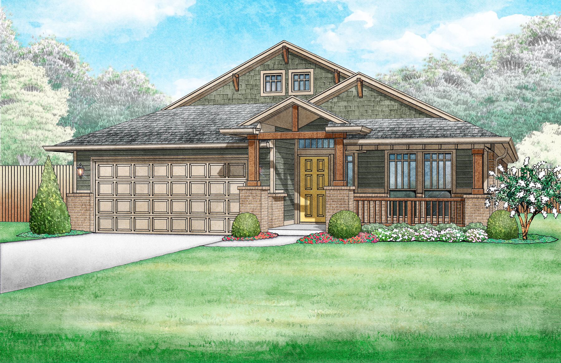 Kensington Craftsman - Elevation B:Kensington Craftsman - Elevation B