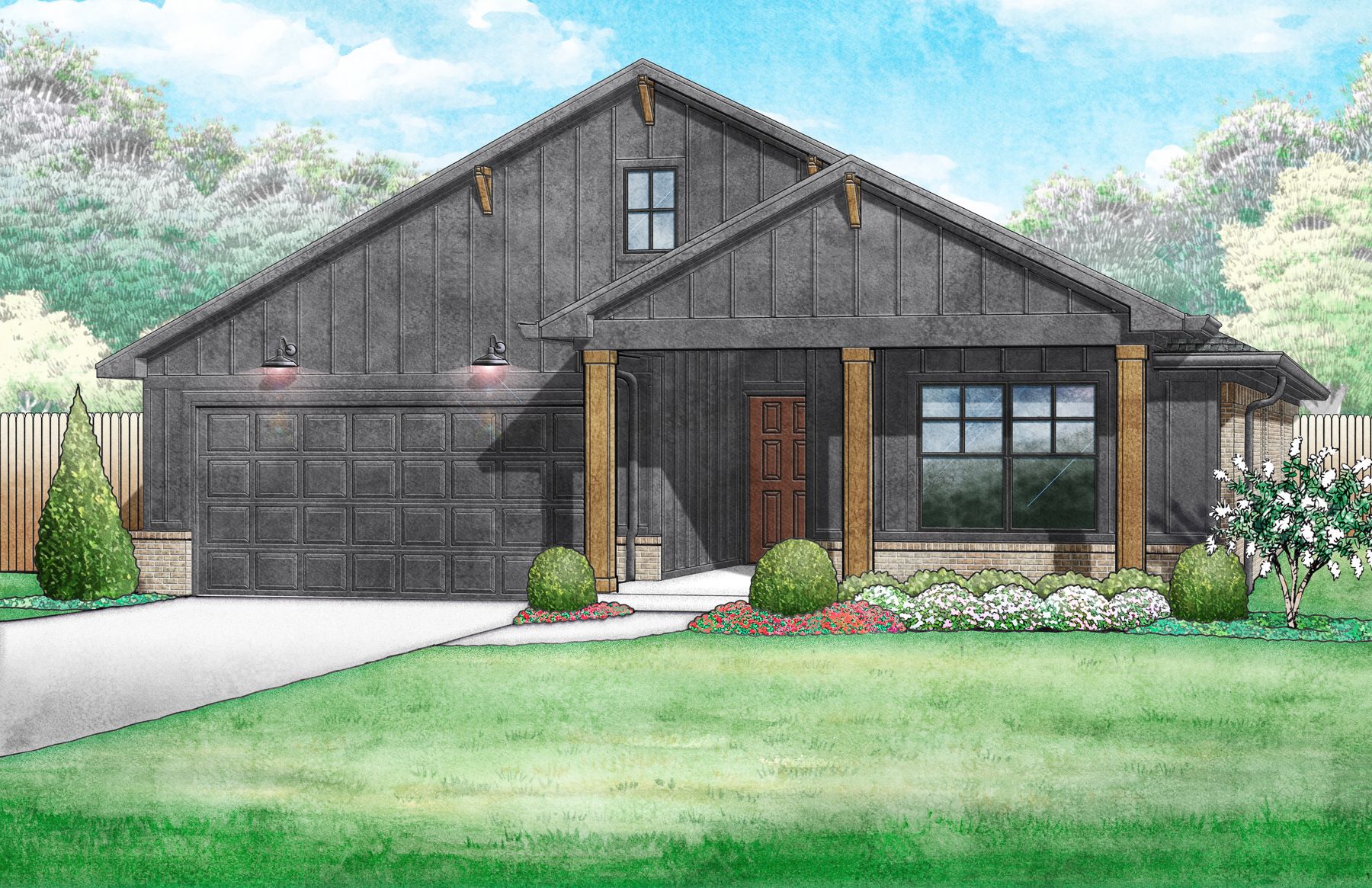 Jordan Farmhouse - Elevation B:Jordan Farmhouse - Elevation B