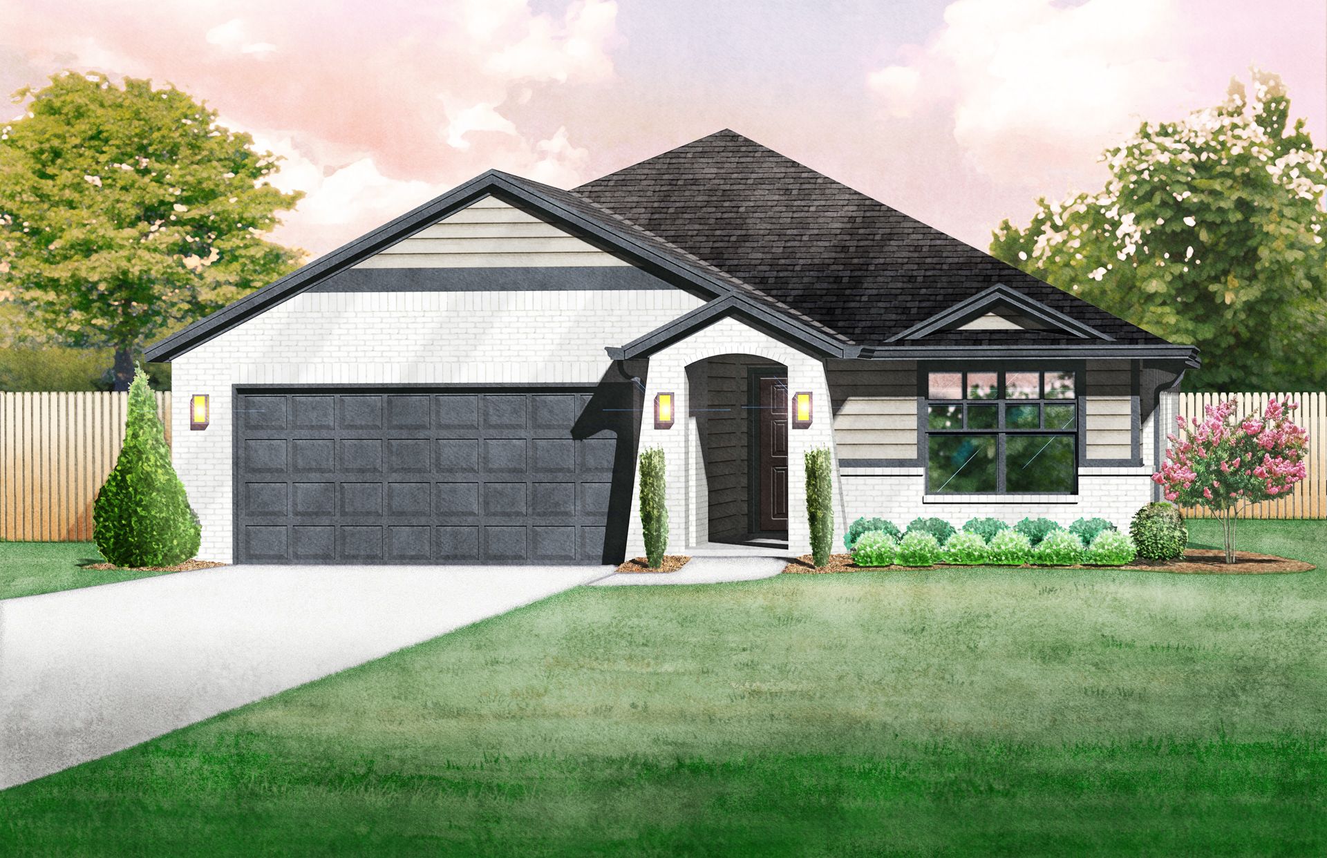 Frederickson Modern Tudor - Elevation B:Frederickson Modern Tudor - Elevation B