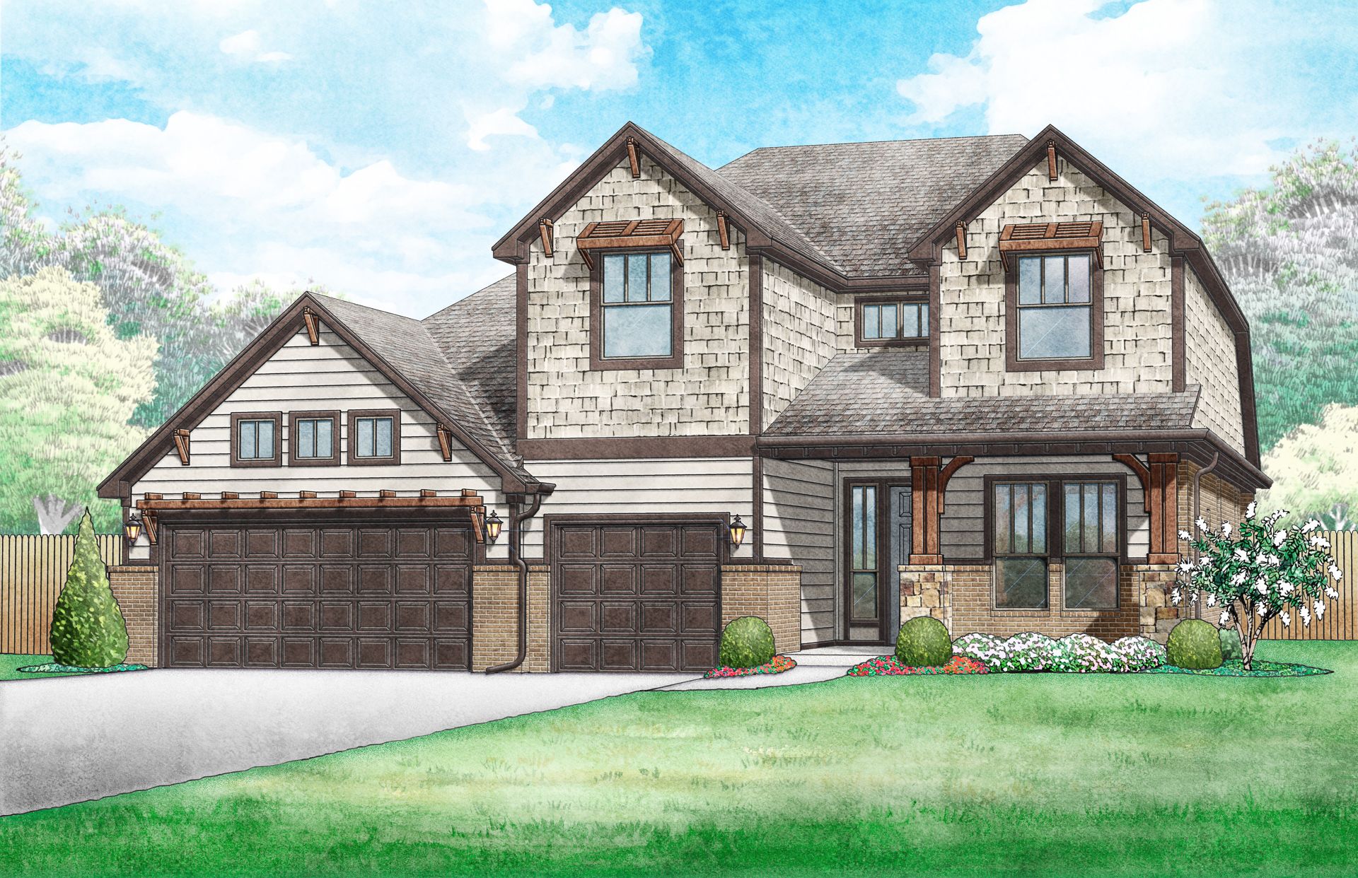 Nottingham Craftsman - Elevation B:Nottingham Craftsman - Elevation B