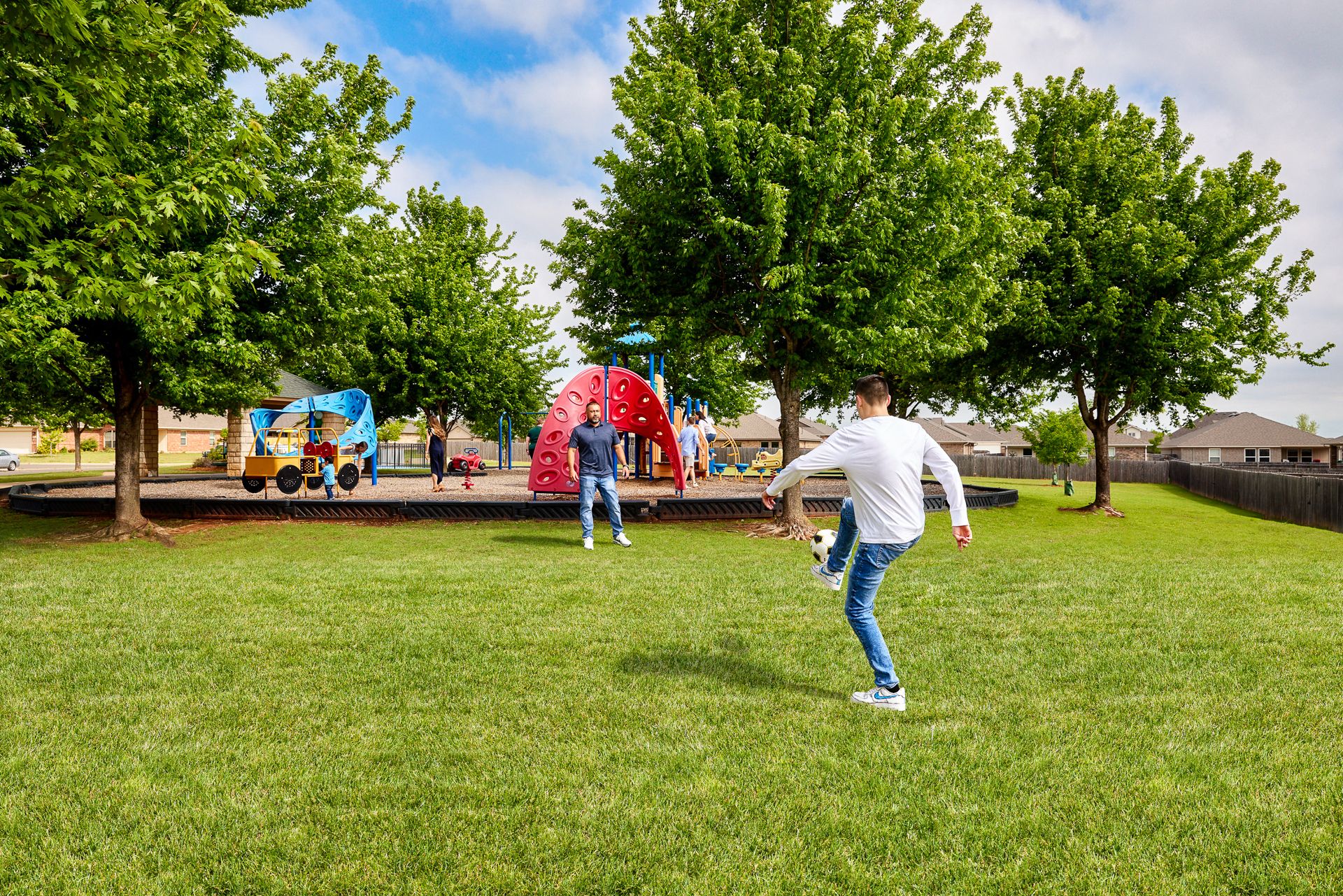 Soccer in Somers Pointe new home community in Yukon, OK:New Homes
