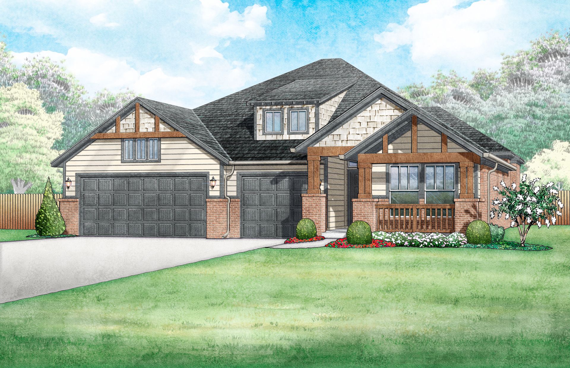 Kincaid Craftsman - Elevation A:Kincaid Craftsman - Elevation A
