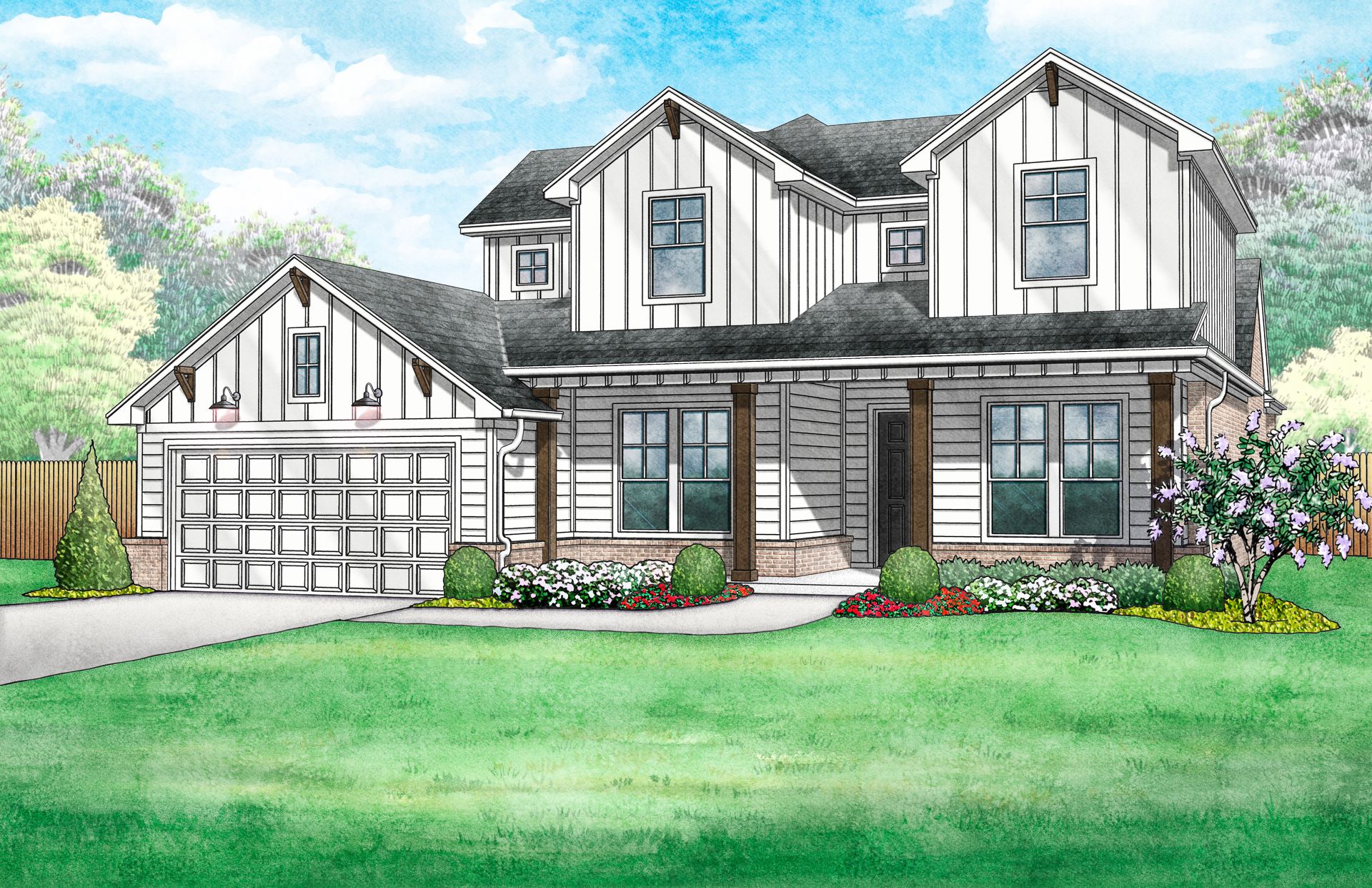 Prescott Farmhouse - Elevation B:Prescott Farmhouse - Elevation B