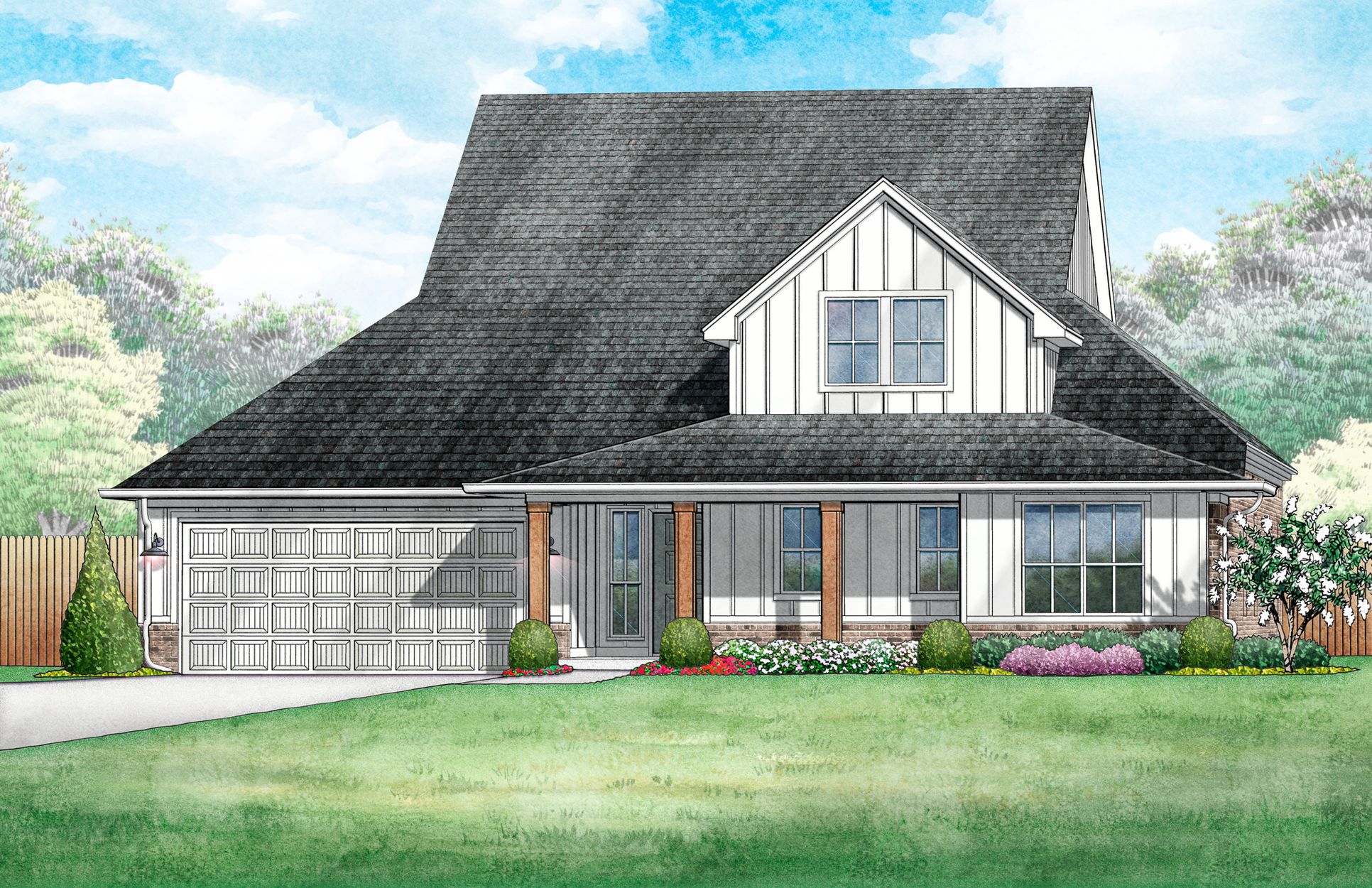 Orwell Farmhouse - Elevation B:Orwell Farmhouse - Elevation B