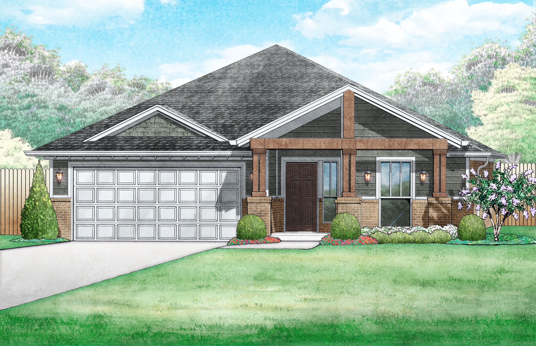 Craftsman Inwood 3 Car-Elevation E:Craftsman Inwood 3 Car-Elevation E