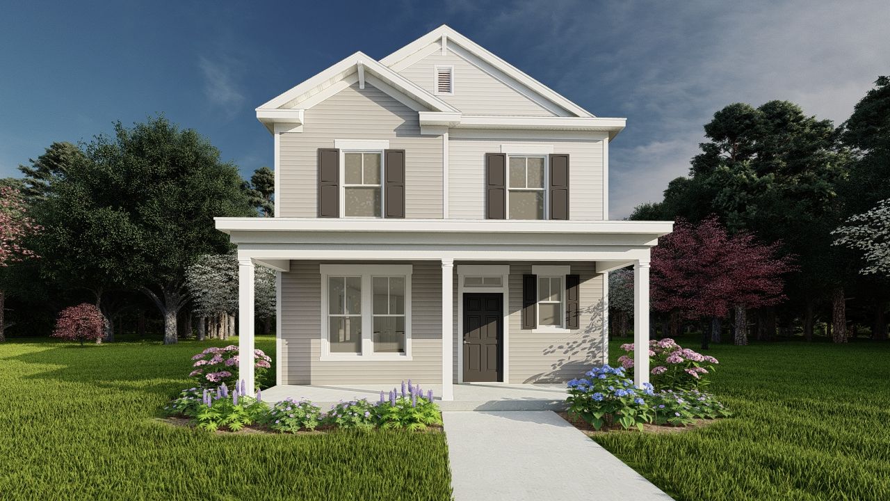 A rendering for Elevation A of the Starling Plan by Ivey Homes:Starling Plan Elevation A