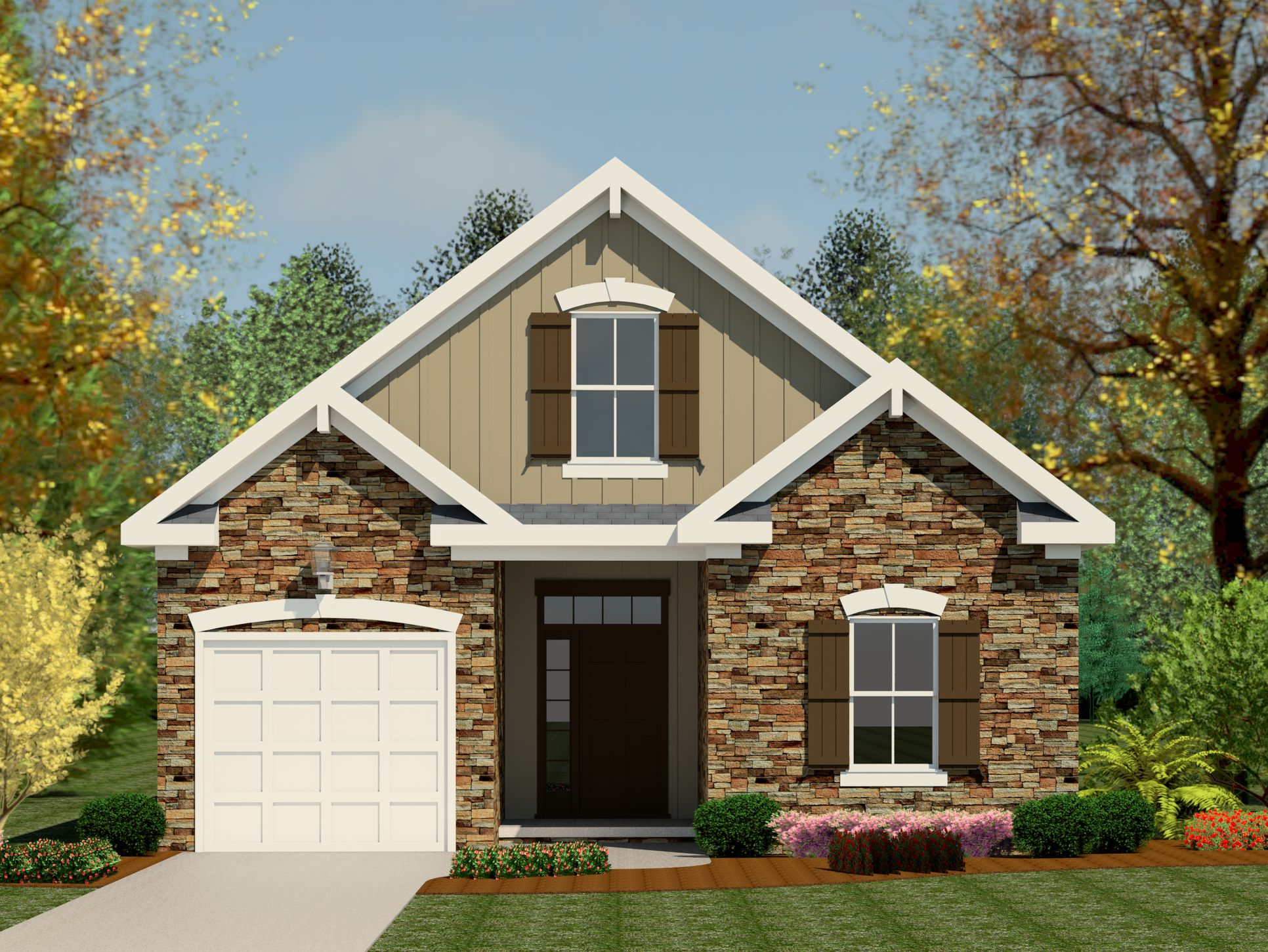 Exterior:Elevation A - The 1570 Plan