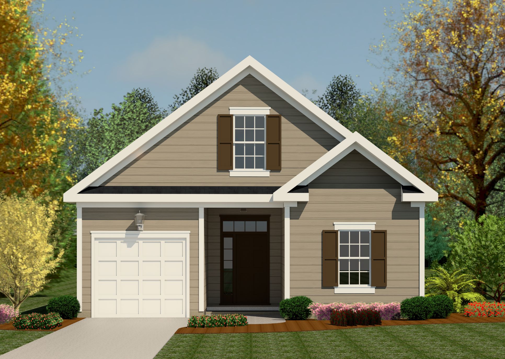 Exterior:Elevation A - The 1570 Plan