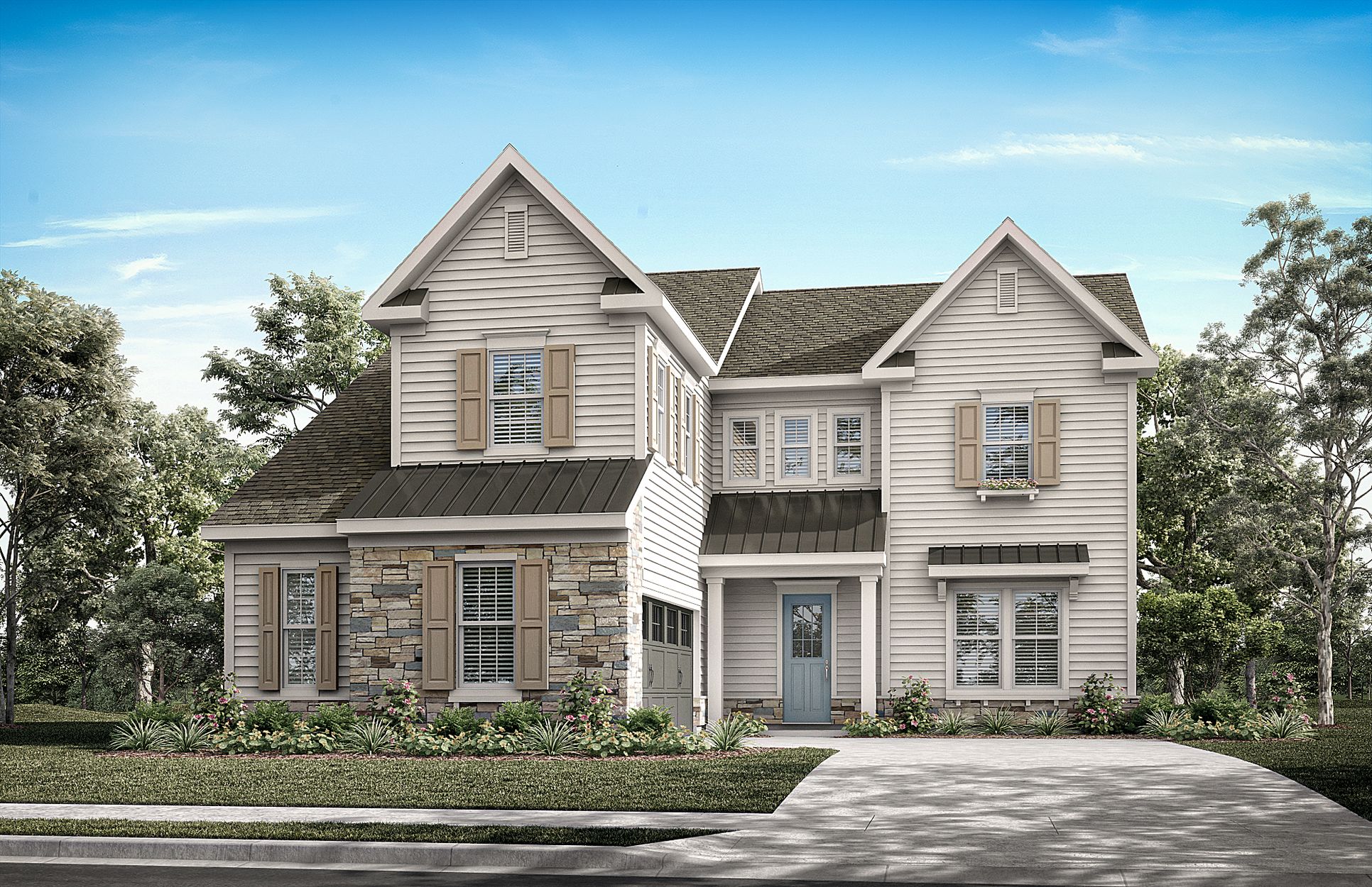 Exterior:Amberly Classic Available in Brick or Stone