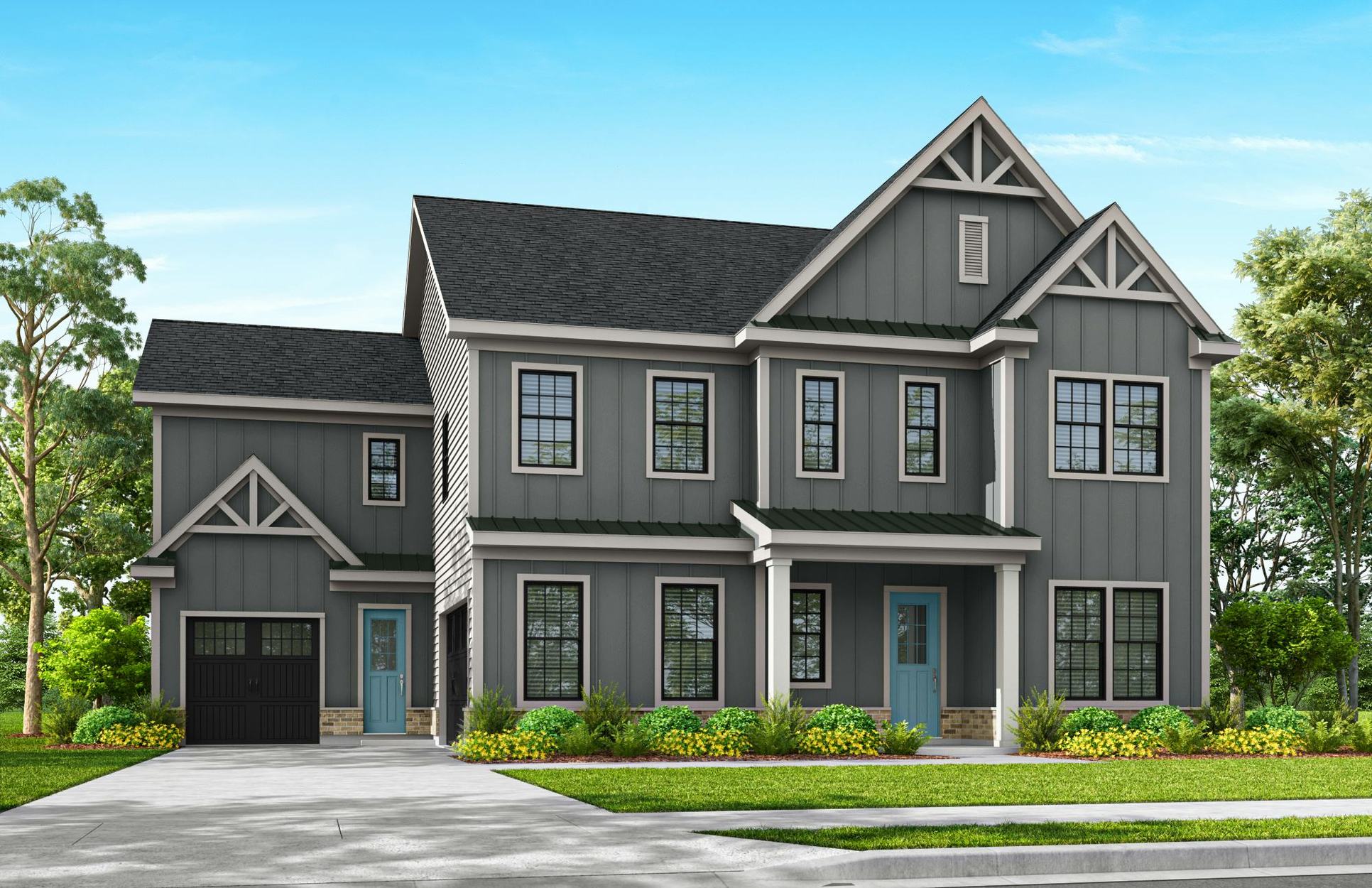 Exterior:Darlington Farmhouse Available in Brick or Stone