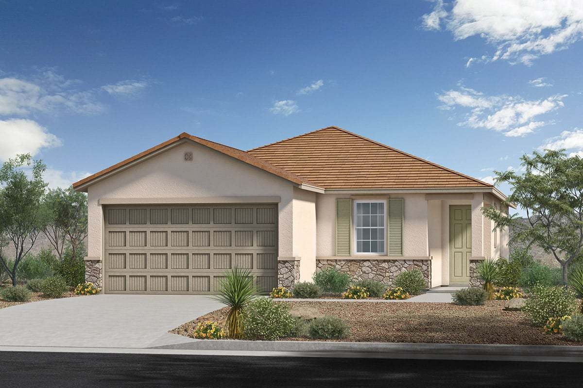 Exterior:Plan 1380 Elevation C with Stone