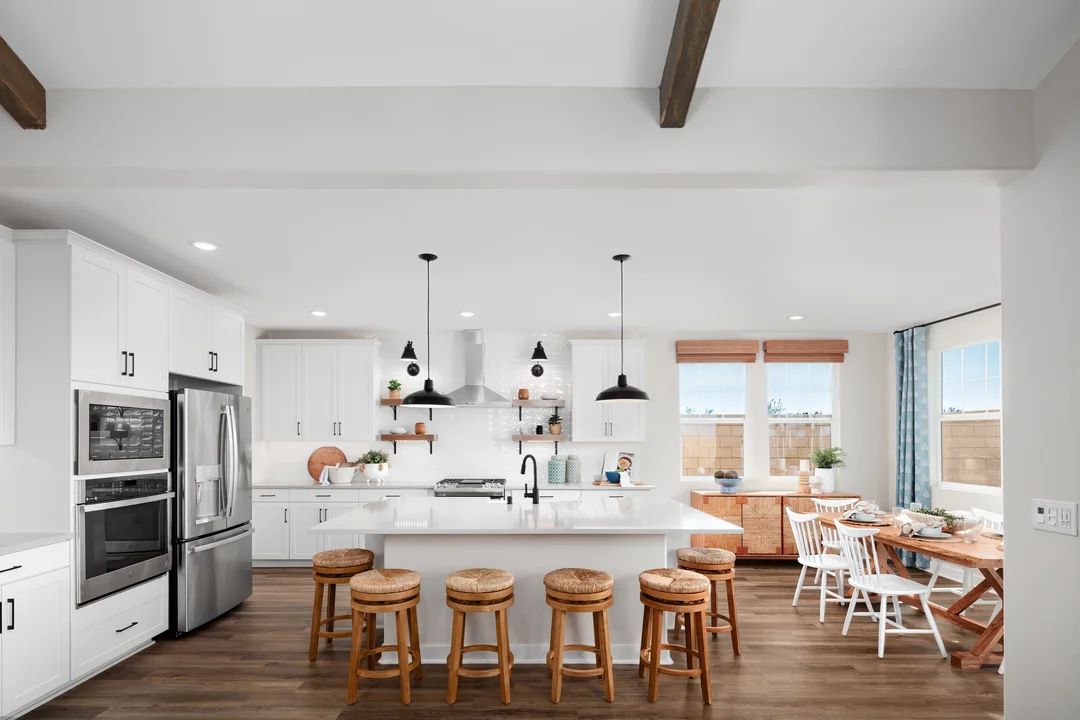 Interior:Kitchen with spacious island and sun-lit dining area