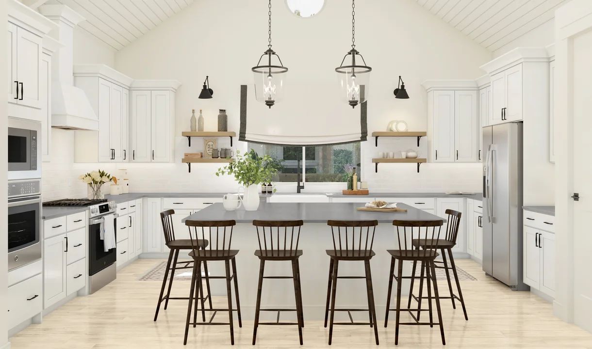 Interior:Kitchen with pendant lighting