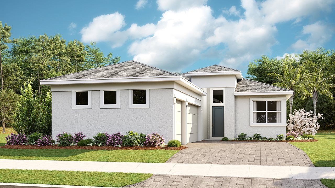 Exterior:Elevation Transitional with 3-Car Garage