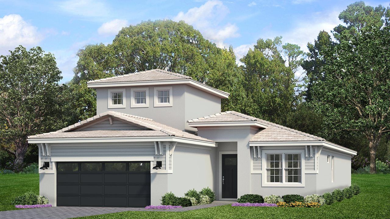 Exterior:Coastal - 2-Car Garage Front Load  with Bonus